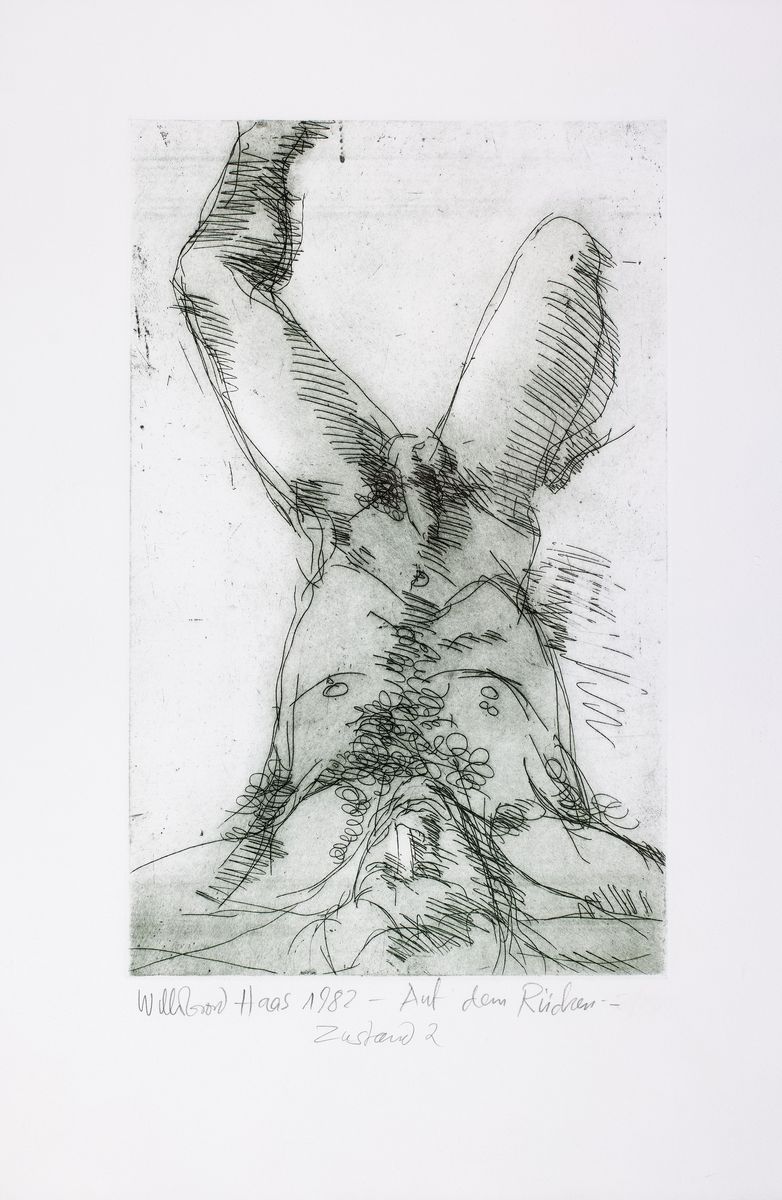 Detail b: Willibrord Haas, geb. 1936, Konvolut von 5 Erotik-Radierungen auf schwerem Büttenpapier, jeweils handsign., betitelt, dat., jeweils Zustandsdrucke ...