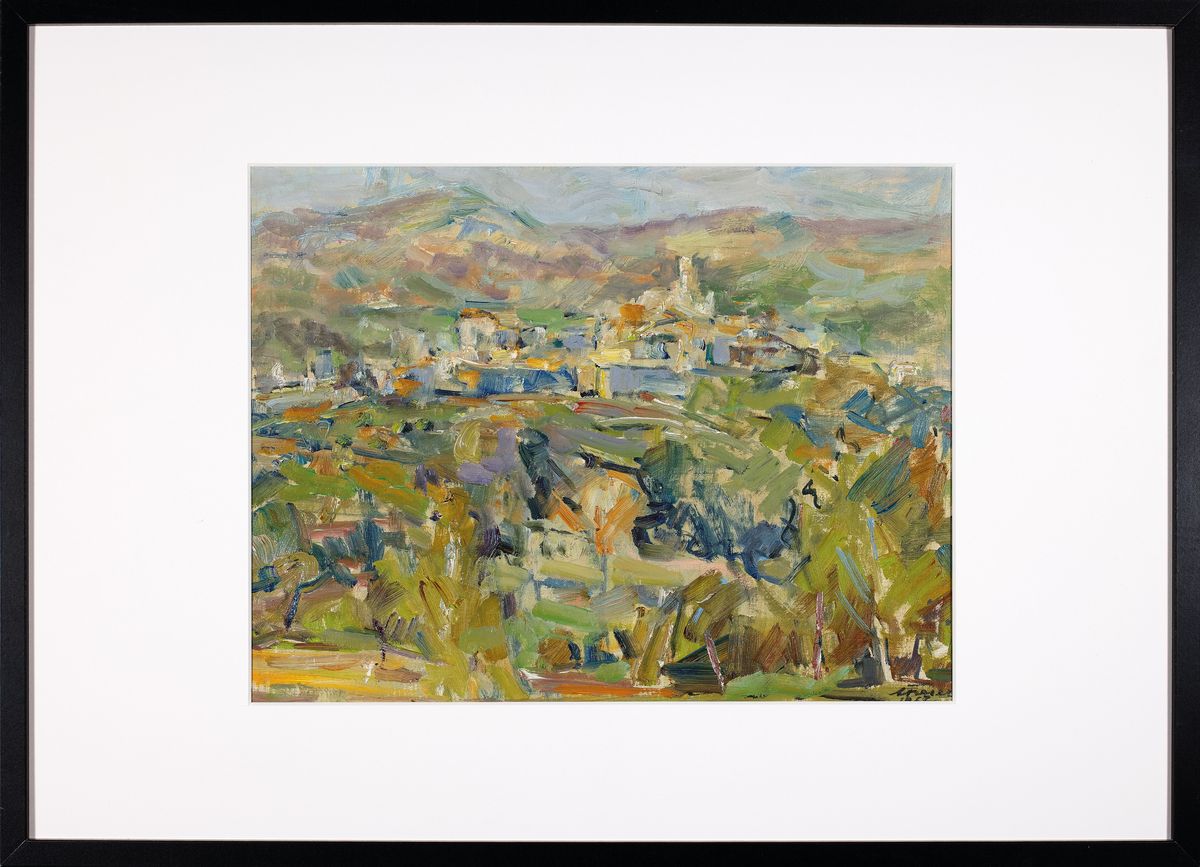 Detail k: Albert Feser, 1901-1993, "Provence bei St. Paul de Vence", re. unten sign., dat. 1967, verso nochmals mit Bleistift signiert, verso ...