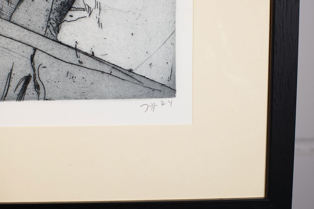 Detail a: Horst Janssen, 1929-1995, große Radierung, re. unten handsign., dat. (19)74, Blatt 14 aus dem berühmten Radierzyklus "Caspar David ...