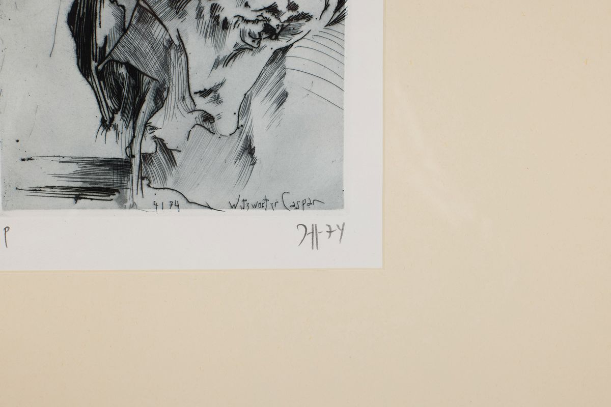 Detail a: Horst Janssen, 1929-1995, große Radierung, re. unten handsign., dat. (19)74, links unten bezeichnet "P" für Probedruck, daher ...