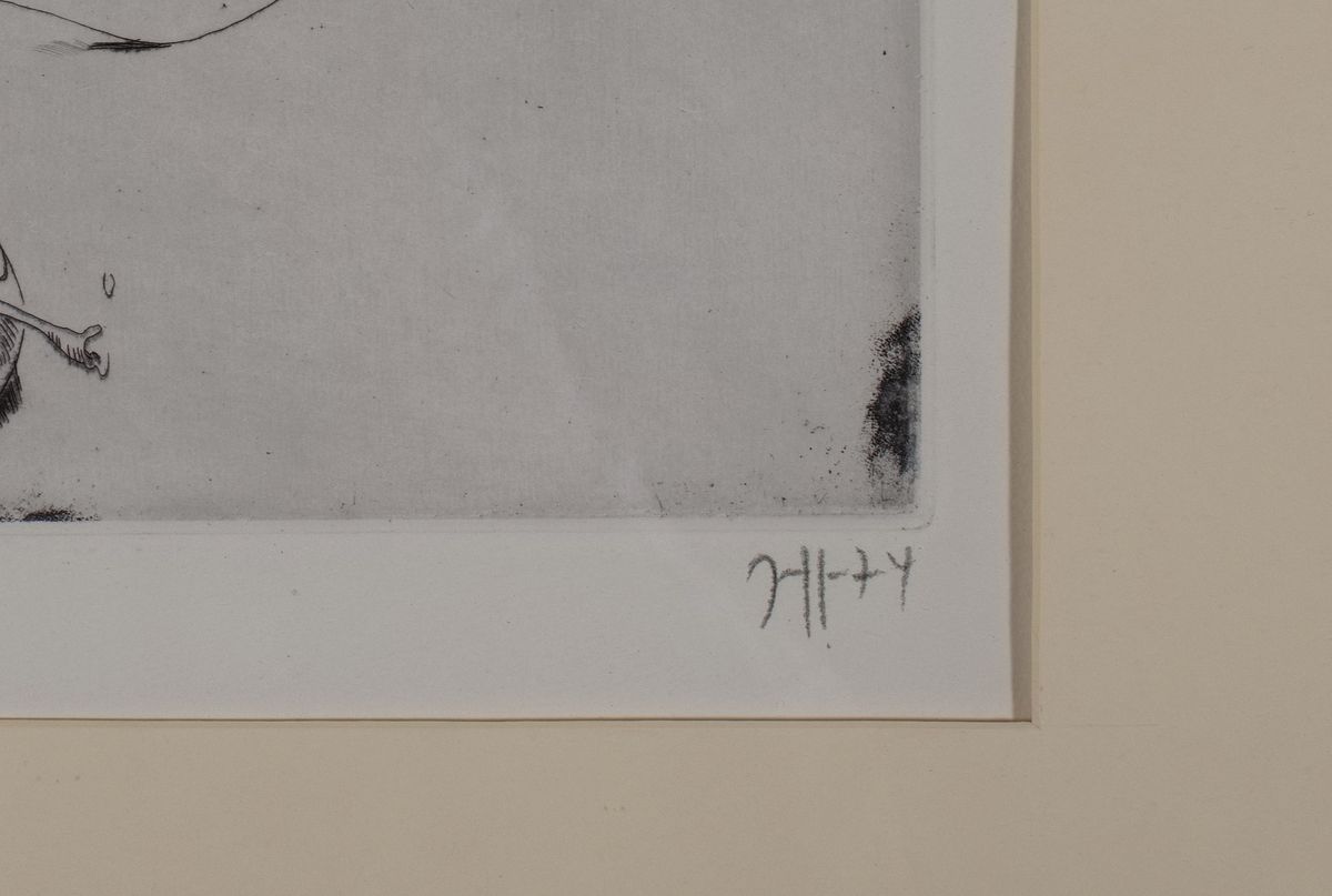 Detail a: Horst Janssen, 1929-1995, große Radierung re. unten handsign., dat. (19)74, unten links bezeichnet "P"für Probedruck, daher ...