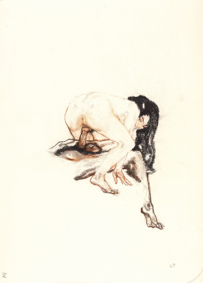 Leo Putz, 1869-1940, monogrammiertes Pastell auf Papier aus einer Folge von 14 Erotik Pastellen, um 1924, handmonogrammiert, ca. 49x33,5, PP, unter ...