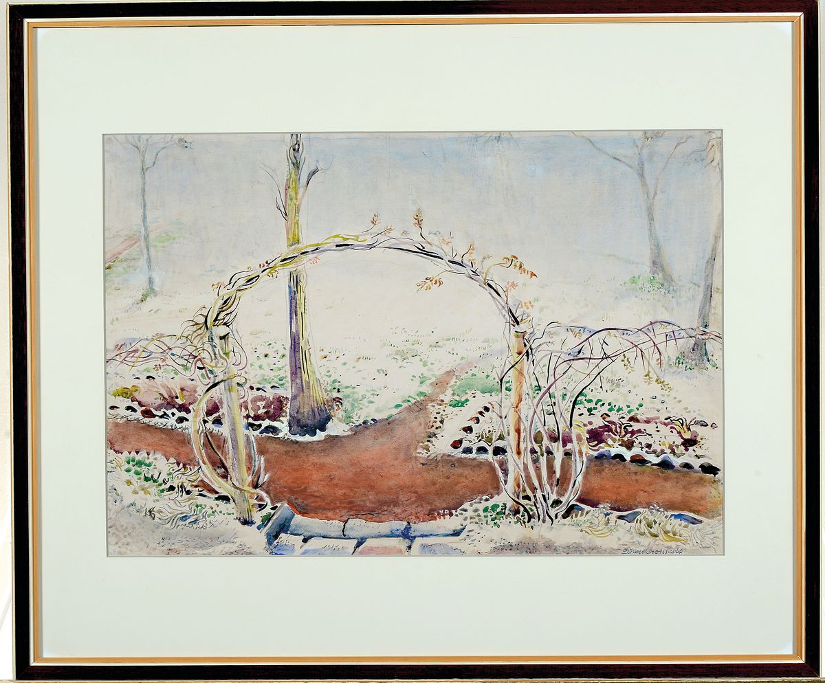 Detail k: Eugen Croissant, 1868 Landau-1976 Breitbrunn, verschneite Winterlandschaft, Aquarell auf Papier, rechts unten sign., ca. 30x47cm, PP, u.Gl., R. ca. ...