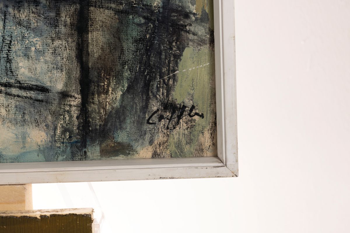 Detail a: Paul Löffler, 1938-1995 Mannheim, Ansicht aus Mannheim, Aquarell und Gouache auf Papier, rechts unten signiert, ca. 58x99cm, u.Gl., R. ca. 72x102cm