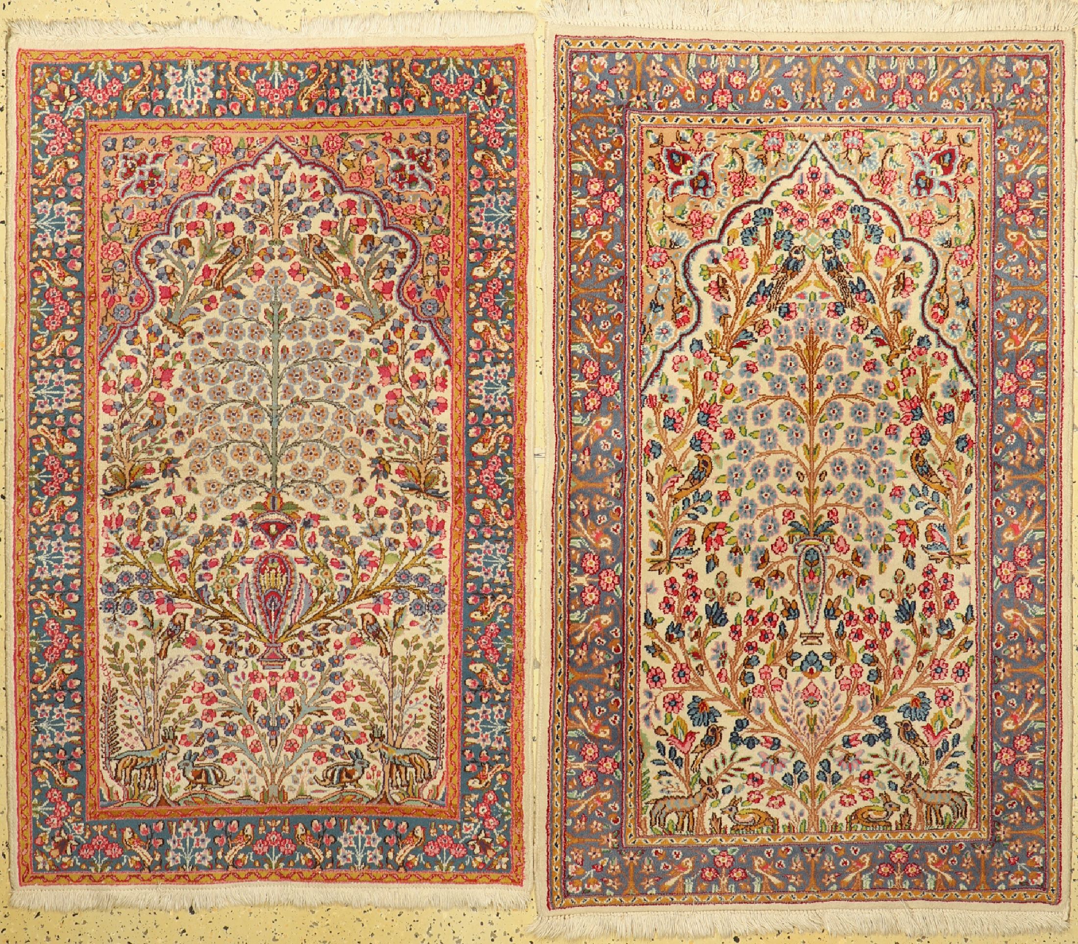 1 paar Kerman, Persien, ca. 50 Jahre, Wolleauf Baumwolle, ca. 155 x 92 cm, EHZ: 2