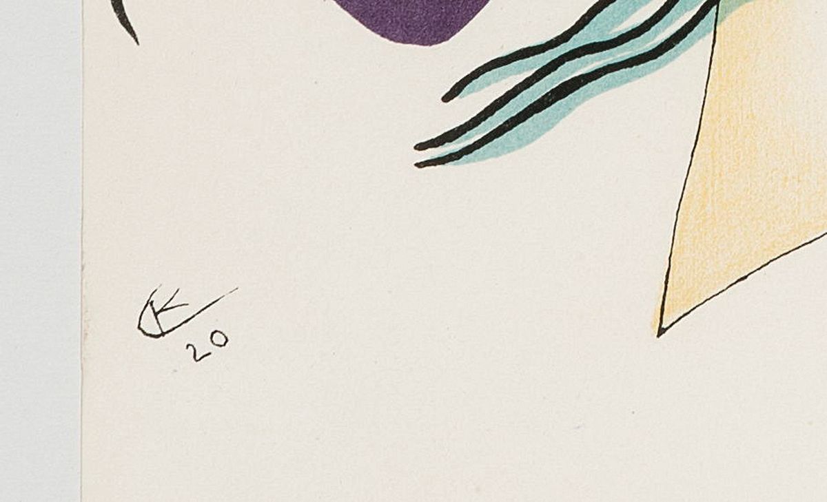 Detail a: Wassily Kandinsky, 1866-1944, Farblithographie, im Druck monogr. und dat. 20, ca. 37.5x27.5cm, PP, u.Gl., R. ca. 60x50cm