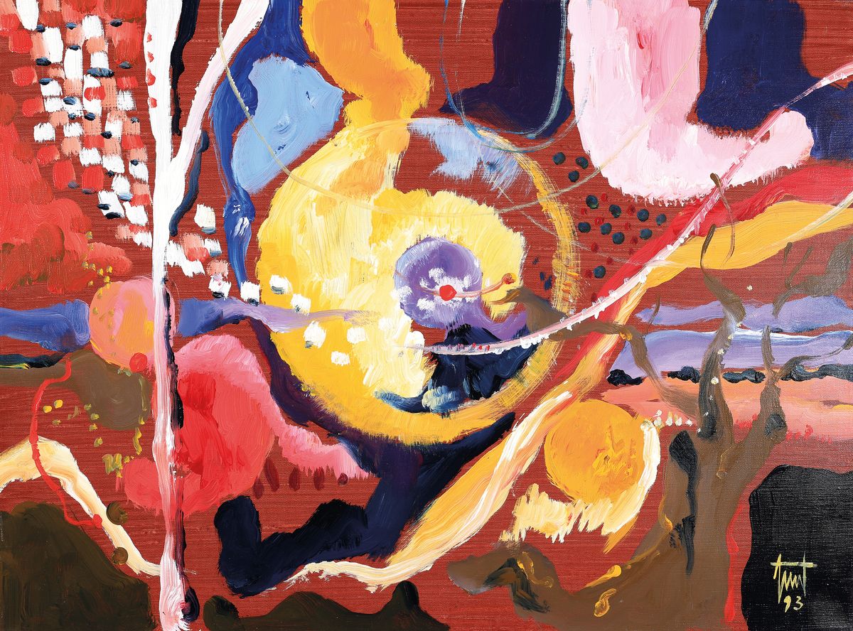 Günther Zeuner, 1923-2011, Acryl/Lwd, verso betitelt "Naturrhythmen", handsign., dat. 1993, ca. 50x70 cm