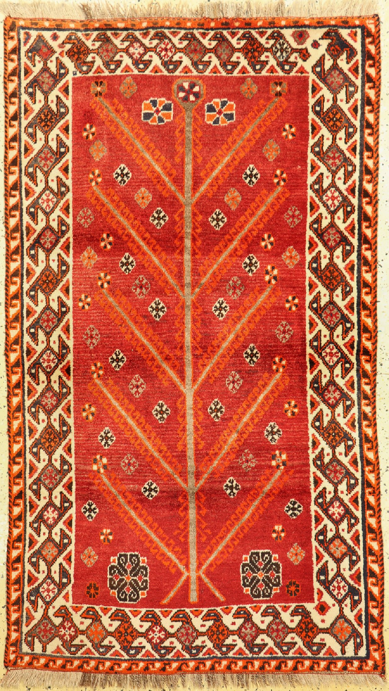 Ghaschgai"Lebensbaum", Persien, um 1930, Wolle auf Wolle, ca. 195 x 110 cm, EHZ: 1-2