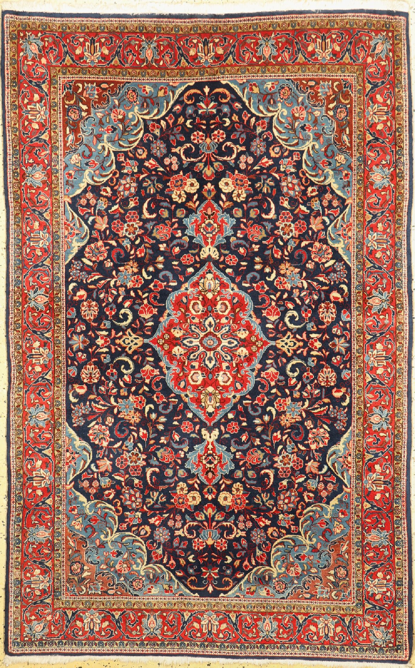 Sarogh Ghiasabad fein, Persien, um 1960, Korkwolle auf Baumwolle, ca. 202 x 127 cm, EHZ: 1-2