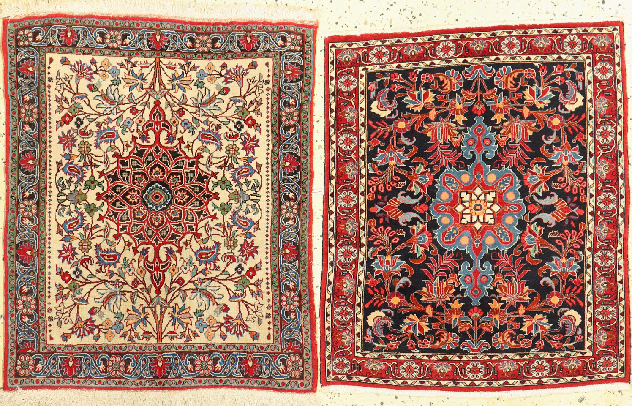 2 Bidjar Poschti, Persien, ca. 60 Jahre, Wolle auf Baumwolle, ca. 86 x 70 cm, EHZ: 2