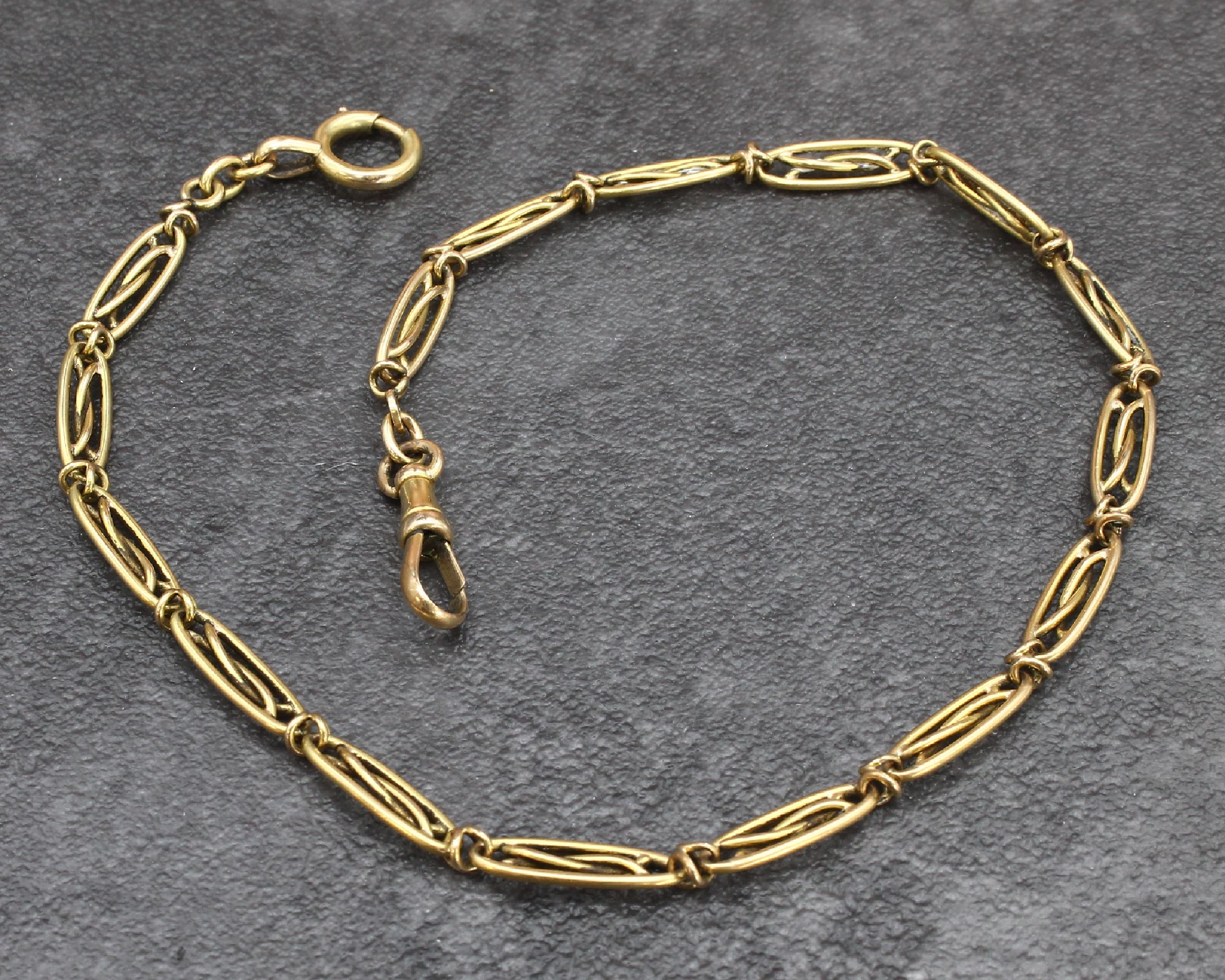Detail a: 14 kt Gold Uhrenkette, um 1920, GG 585/000,total ca. 13.5 g, L. ca. 37 cm