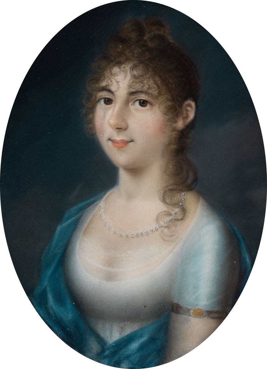 Unbekannter Künstler des Biedermeier, um 1820-30, Paar Pendants: Porträts von Mann und Frau, Pastell, ovaler Bildausschnitt je 29x21cm, u.Gl., PP, ...
