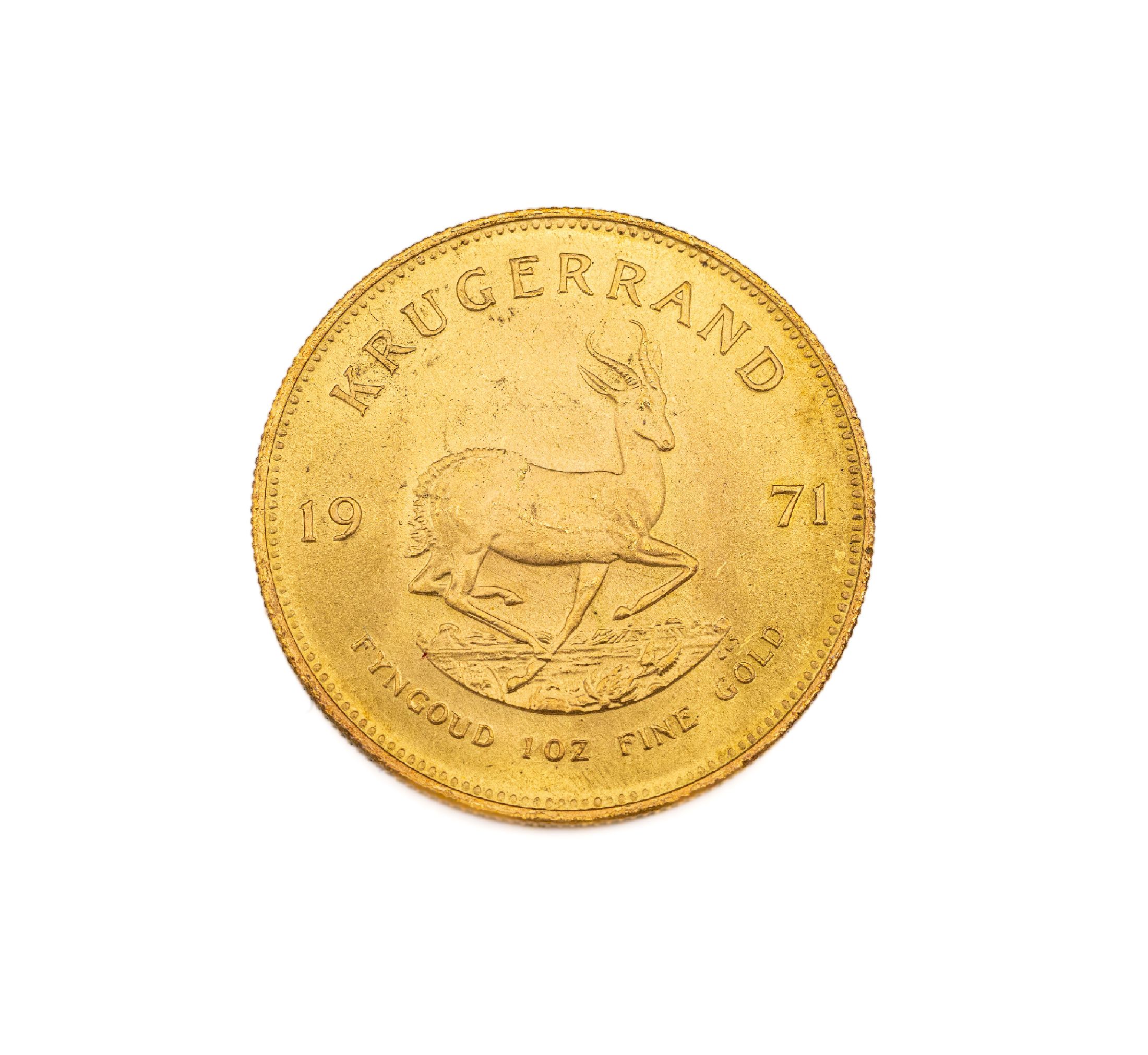 Detail a: Goldmünze Krügerrand, Südafrika 1971, Springbock, Fyngoud 1 Oz Fine Gold