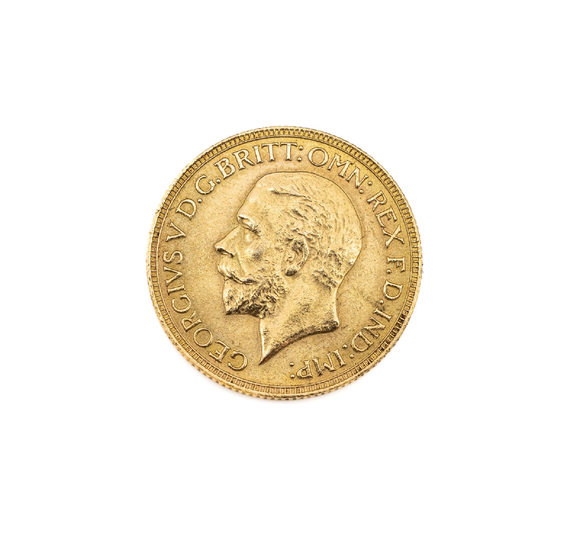 Goldmünze Sovereign, England 1930, König Georg V., RV: Heiliger Georg hoch zu Ross im Kampf mit dem Drachen