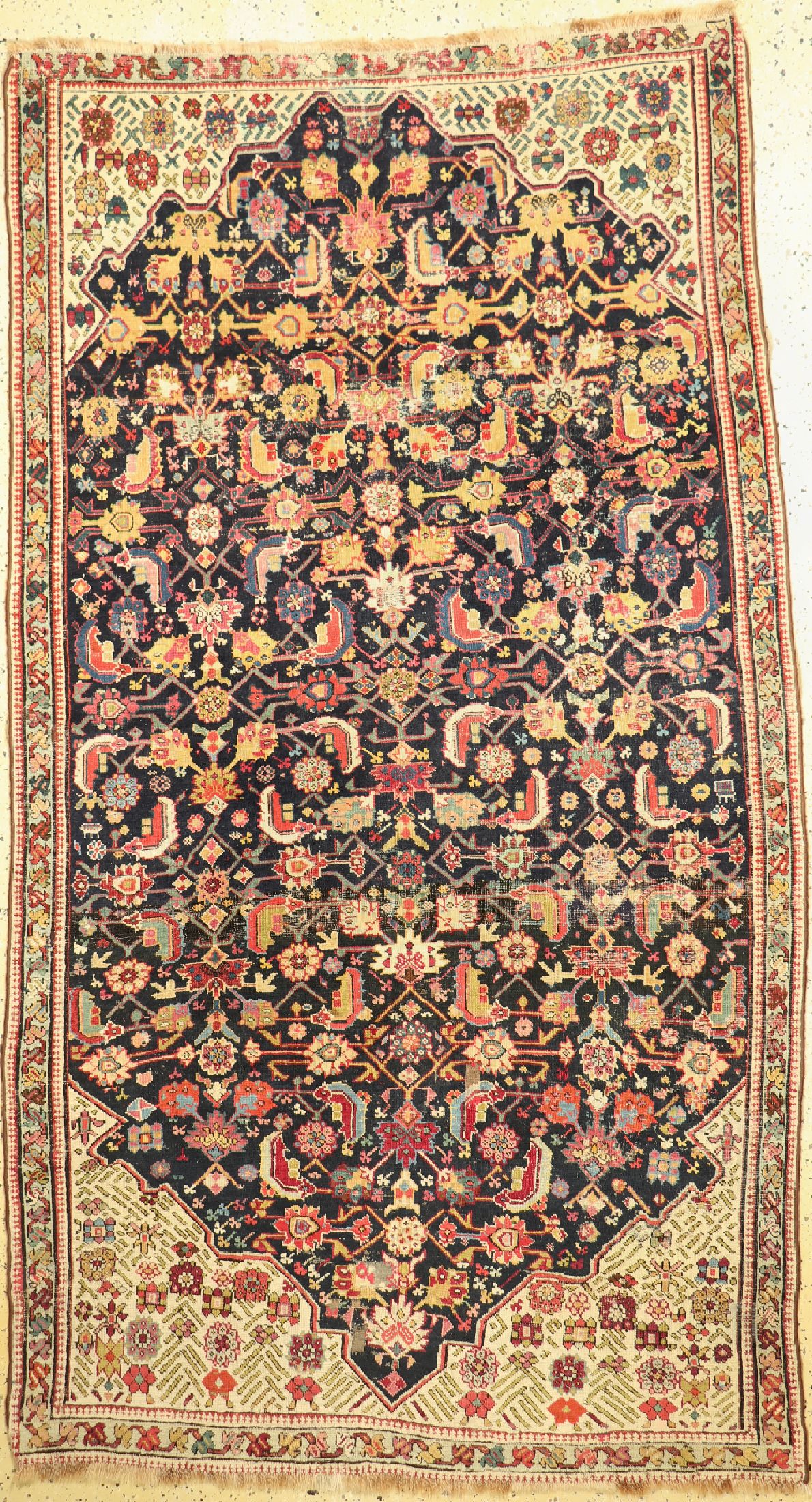 Karabagh antik, Kaukasus, 19.Jhd, Wolle aufWolle, ca. 261 x 145 cm, EHZ: 4