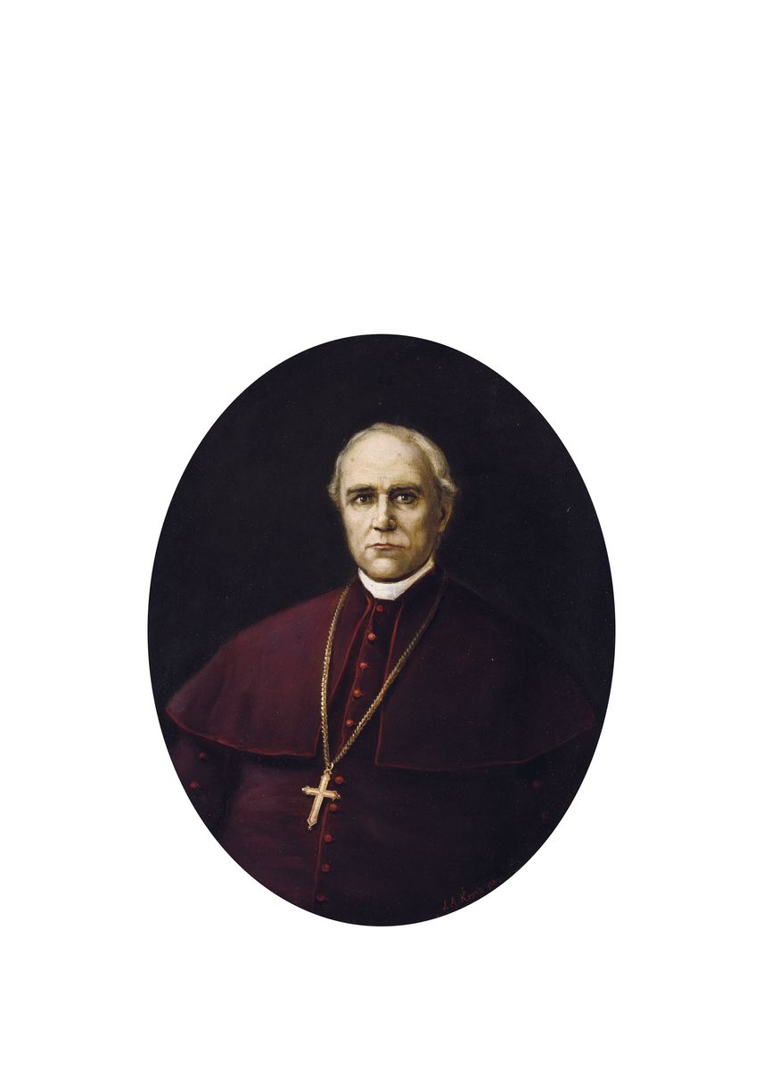 J.A. Kreis, 19. Jh., Porträt des Mainzer Bischofs Wilhelm Emmanuel von Ketteler (1811- 1877), als Sozialbischof bekannt, bereitete er die Hinwendung ...