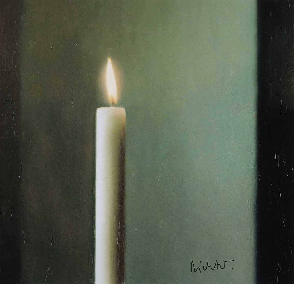 Gerhard Richter, geb. 1932,, "Kerze", Hrsg.:National Galleries of Scotland 2008, handsign. mit schwarzem Stift, Offsetlitho auf dünnem ...