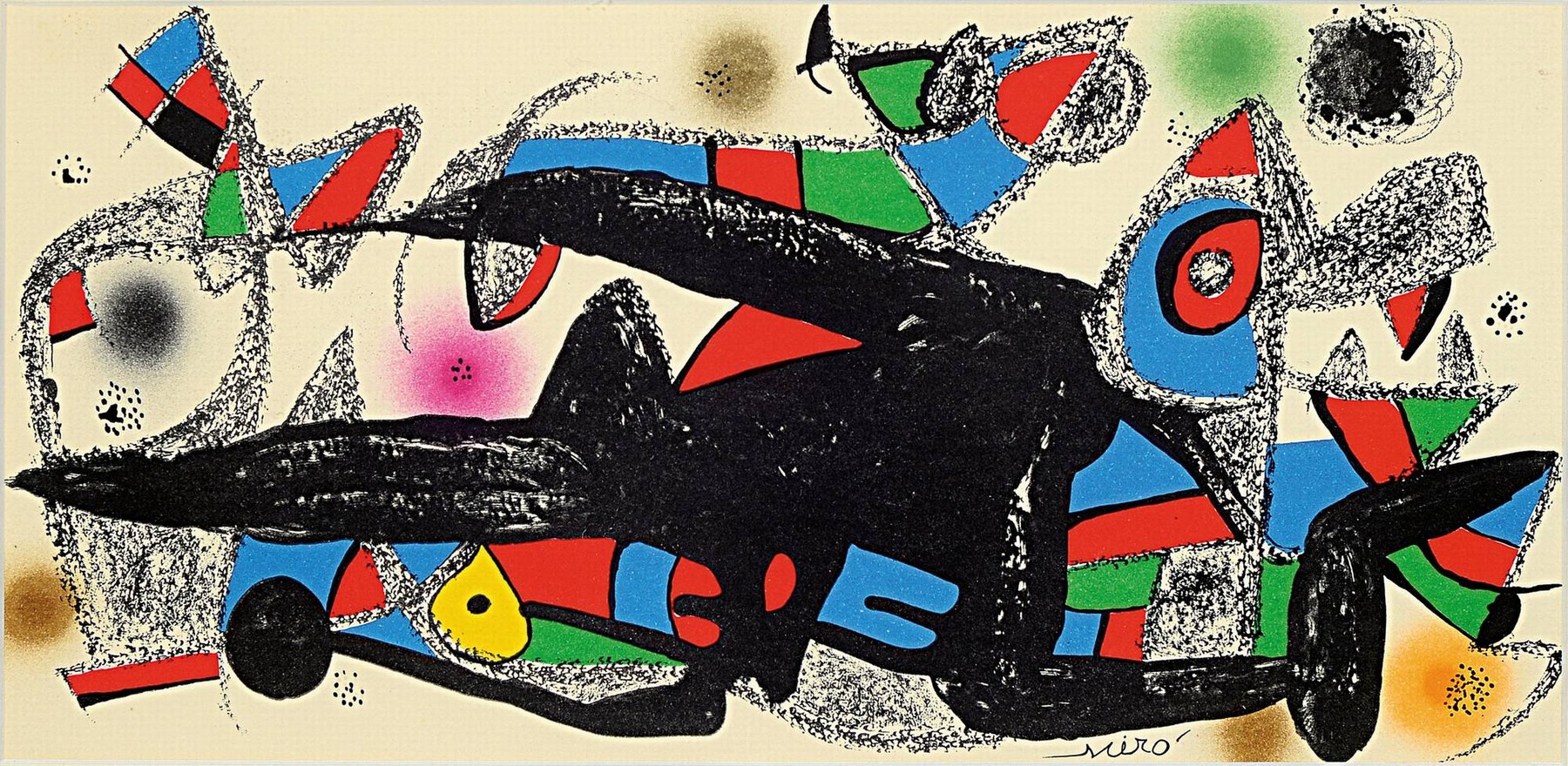 Detail a: Joan Miro, 1893 Barcelona-1983 Palma, Konvolut von Farblithographien, 1x Iran (1975) u. 1x Denmark (1975), Auflage 3000 Exemplare, erschienen 1974-75 ...