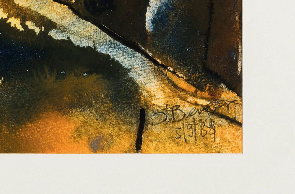 Detail a: Ingrid Berger, geb. 1931 Reutlingen, Steigende Bedrängnis, Tempera auf Papier, rechts unten sign. und dat. 88, ca. 31x42cm, PP, u.Gl., R. ca. 50x70cm