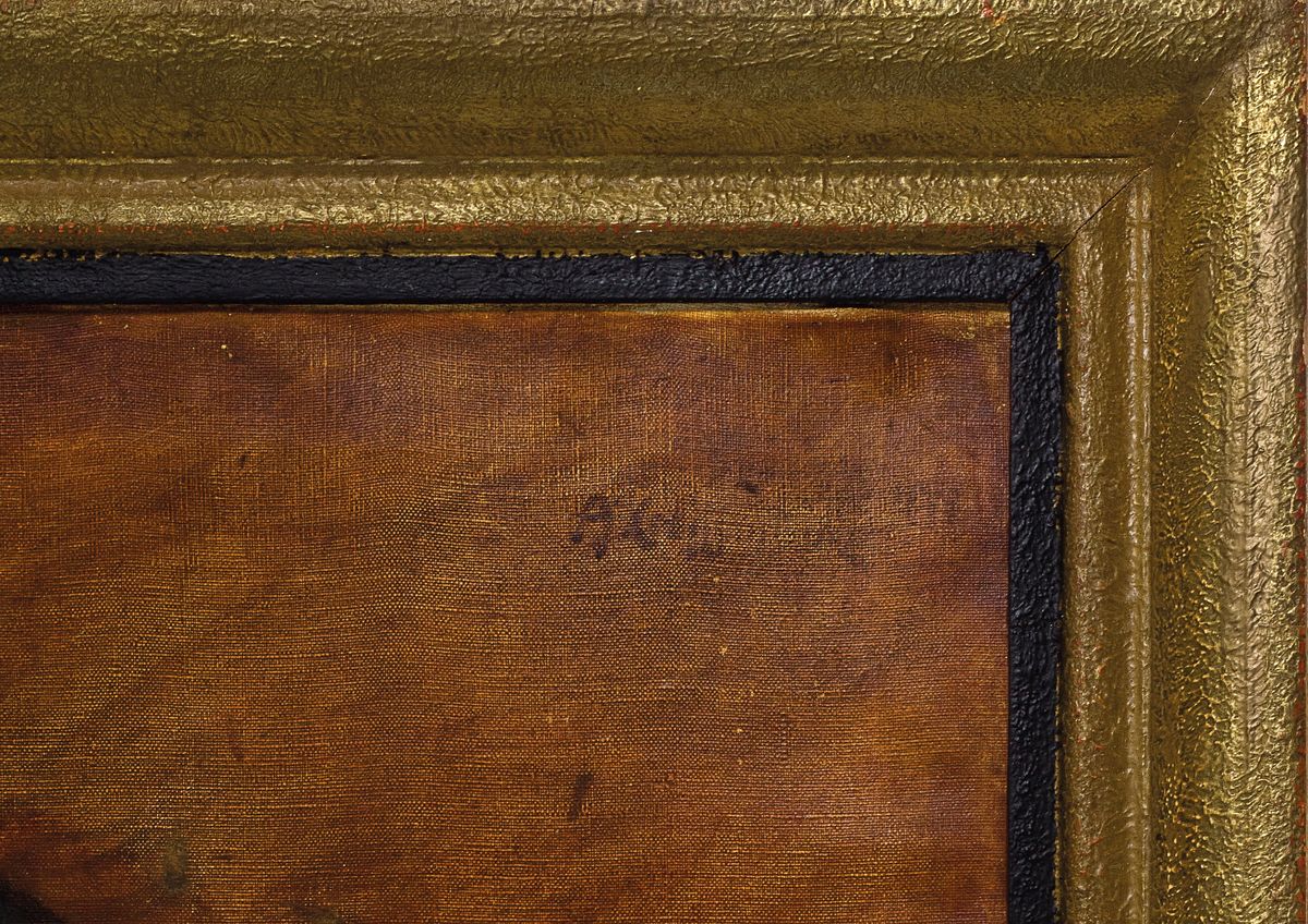 Detail a: August Croissant, 1870-1941 Landau, Porträt der Tochter Emilie, später Emilie Lottes, Öl/Lwd, rechts oben signiert, teilrestauriert, ca. 80x60cm, ...
