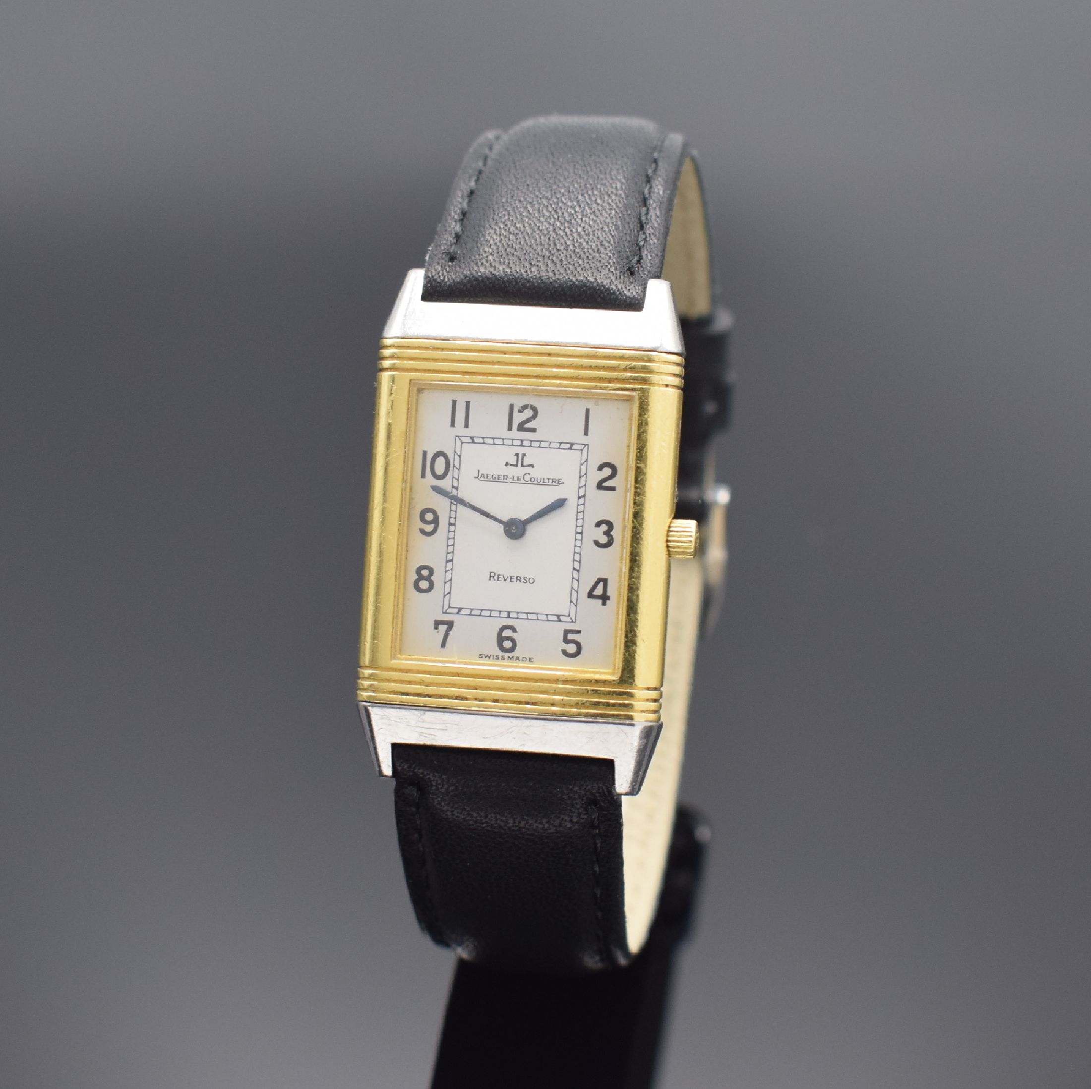 Jaeger-LeCoultre Armbanduhr Reverso Classique Referenz 250.5.86, Handaufzug, Schweiz um 2000, um 180 Grad drehbares Wendegeh. in Edelstahl/Gold inkl. ...