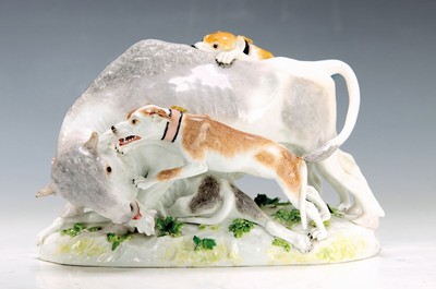 Image Group of figures "bull hunt", Meissen, before 1763, designed by J.J. Kaendler ...