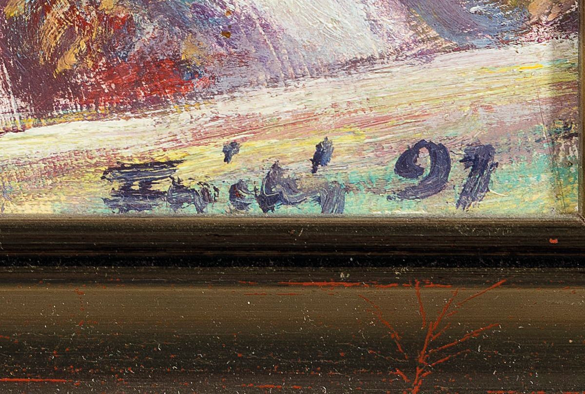 Detail a: Florian Frieling, 1939 Leverkusen-1994 Deidesheim, pfälzer Künstler der klassischenModerne, 1969 Nancy-Preis, weiblicher Akt im Boot, Öl/Platte, ...