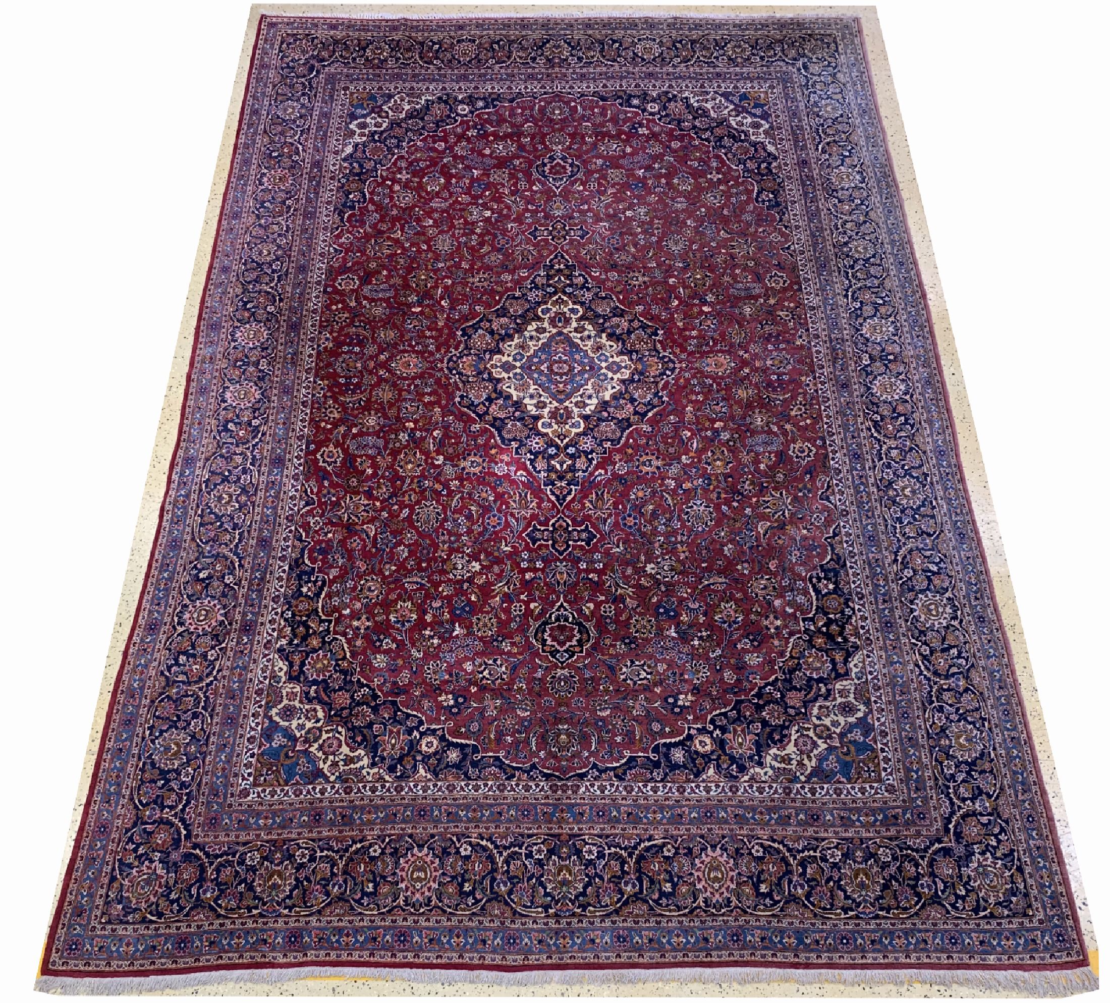 Keschan Palastteppich alt, Persien, um 1950, Wolle auf Baumwolle, ca. 538 x 322 cm, EHZ: 2