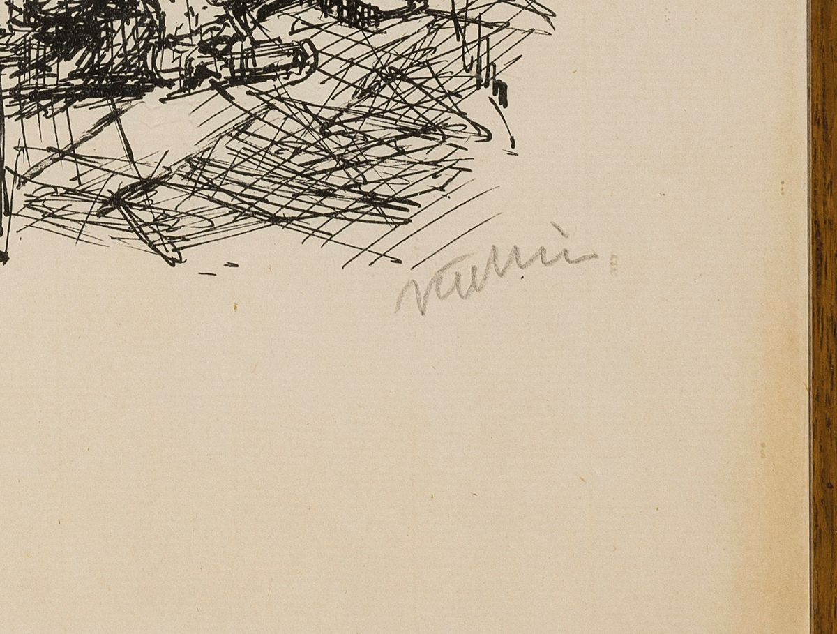 Detail c: Alfred Kubin, 1877 in Leitmeritz, Böhmen - 1959 in Zwickledt, zwei Lithografien, das Testament und Gasthausgespräche im Böhmerwald, beide ...