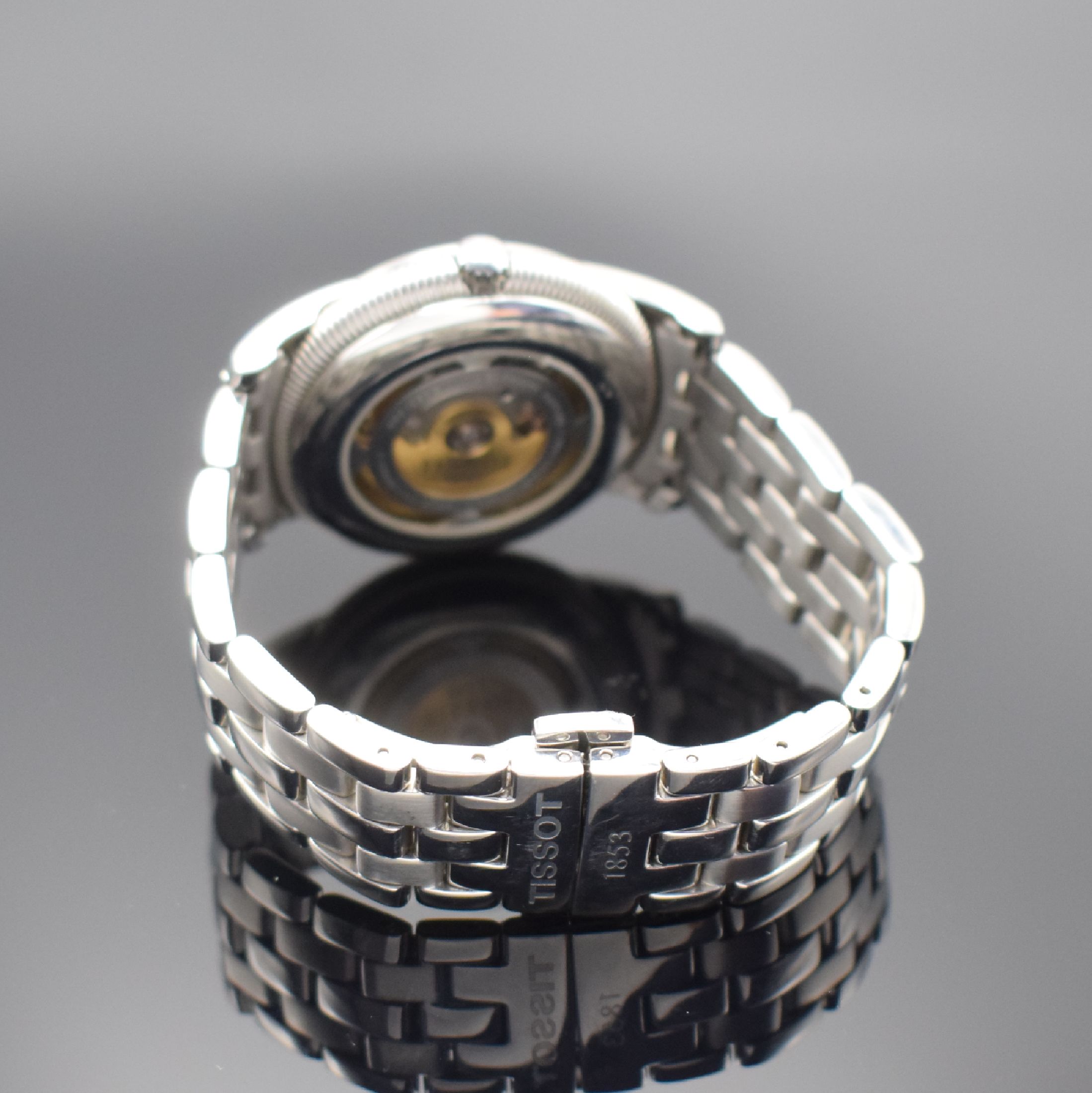 Detail b: TISSOT Armbanduhr Ballade 3 Referenz R463/363, Automatik, Schweiz um 2000, Edelstahlgeh. inkl. Gliederband m. dopp. Faltschl., beids. vergl., Boden ...