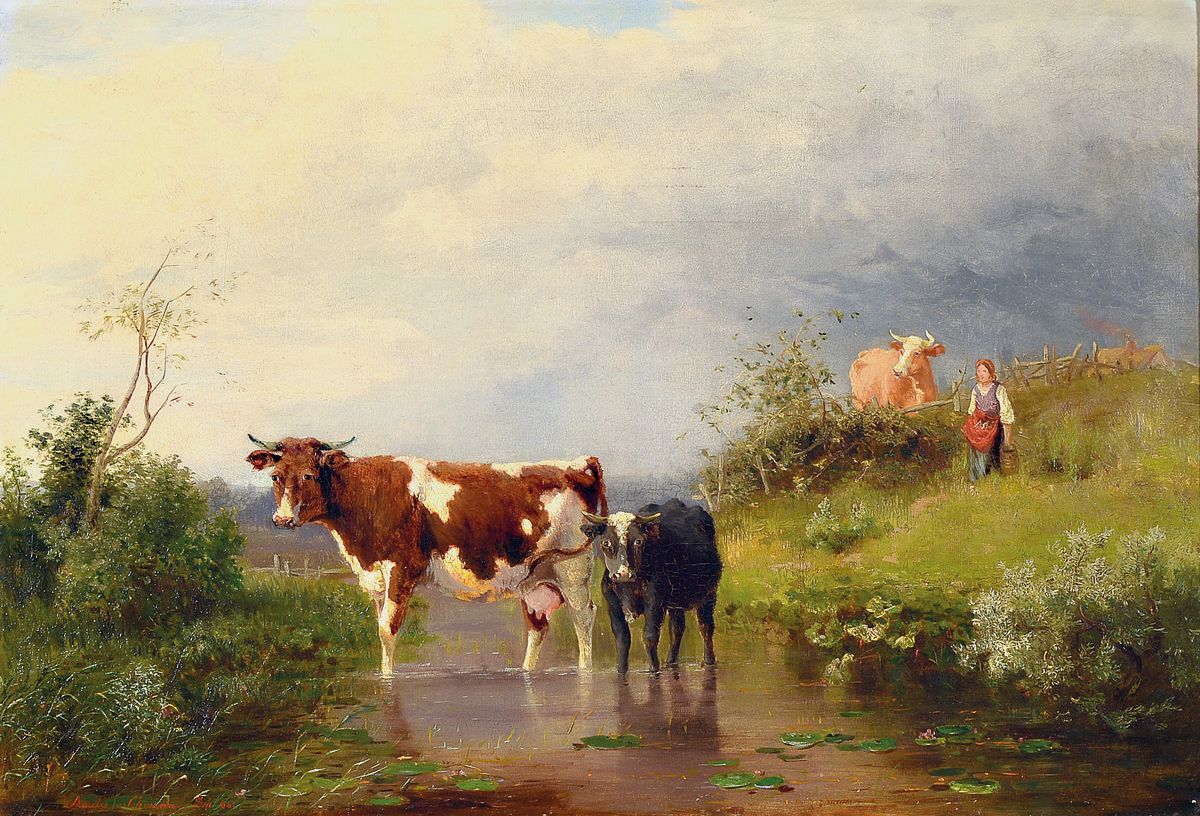 Amalie Ulrike von Schwerin, 1819 Schonen/Schweden-1897 Düsseldorf, 1855-58 Ausbildung bei H.F. Gude und A. Tiedemand in Düsseldorf, Weiterbildung ...