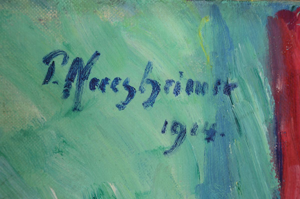 Detail a: Paul Neresheimer, 1895 Amsterdam-1933 München, Dreiviertelporträt eines sitzenden Mannes, Öl/Lwd, rechts oben signiert und dat. 1914, ca. 114x90cm