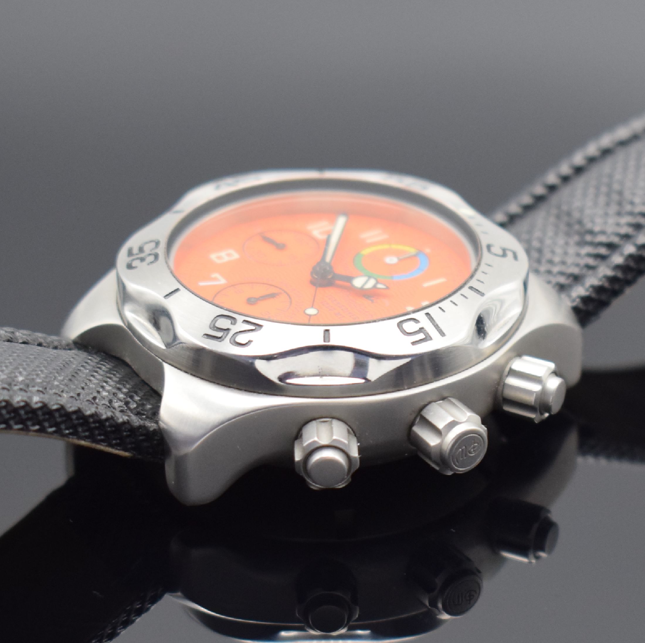 Detail b: PHILIP WATCH Teknodiver auf 500 Stück limitierter Taucher-Chronograph in Stahl, Schweiz um 2000, Automatik, massives mattiertes Geh., Boden, Krone ...