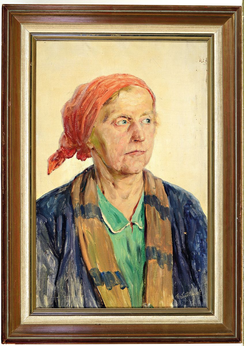 Detail k: Karl Luckhardt, 1886-1970 Frankfurt am Main, 2 Arbeiten: Interieur mit Zeitung lesendem Mann am Tisch, Öl/Lwd, rechts unten signiert, ca. 60x75cm, ...