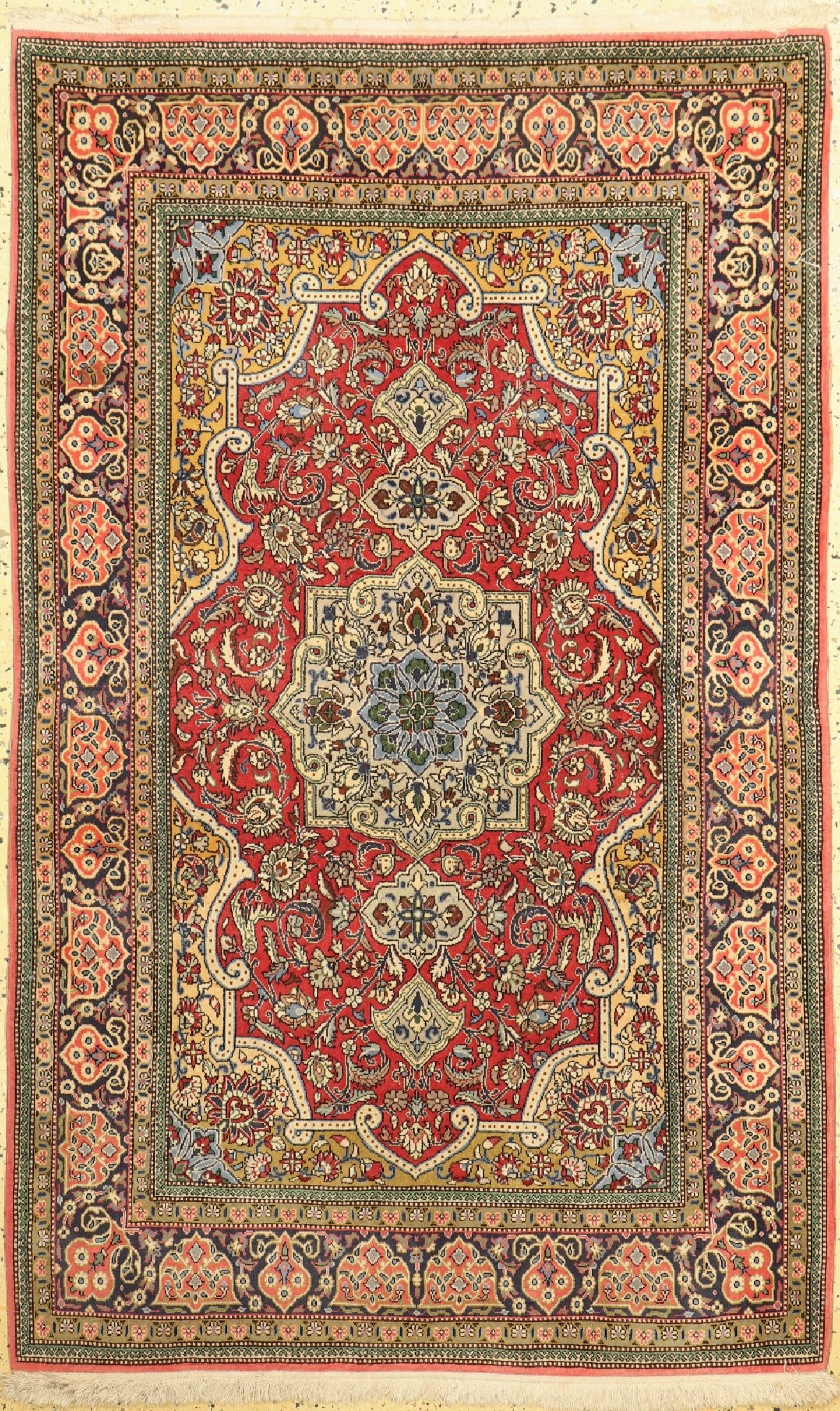 Ghom Kork, Persien, ca. 50 Jahre, Korkwolleauf Baumwolle, ca. 177 x 110 cm, EHZ: 1-2