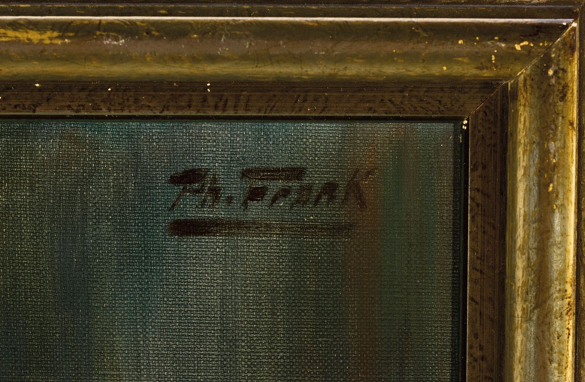 Detail a: Philipp Frank, 1871-1944, Bildnis eines jungen Mädchens, Kniestück mit eingedrehtem Oberkörper, rechts oben signiert, Öl/Lwd, R. 52x47 cm