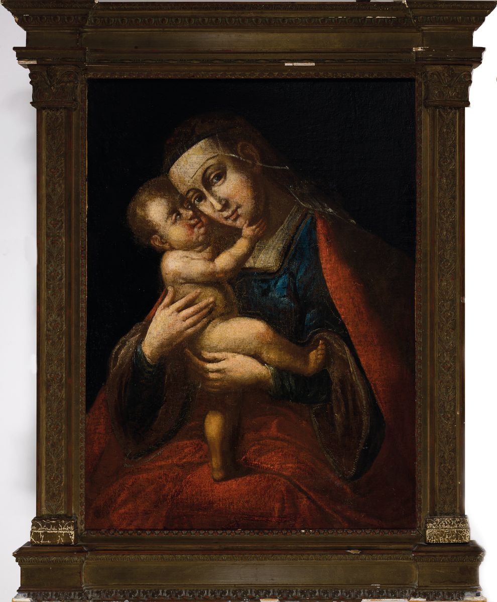 Detail k: Andachtsbild nach dem Vorbild Lucas Cranachs d.Ä., 19.Jh., Kopie des Gnadenbild Mariahilfvon Lucas Cranach (um 1537, Dom St. Jakob Innsbruck), ...