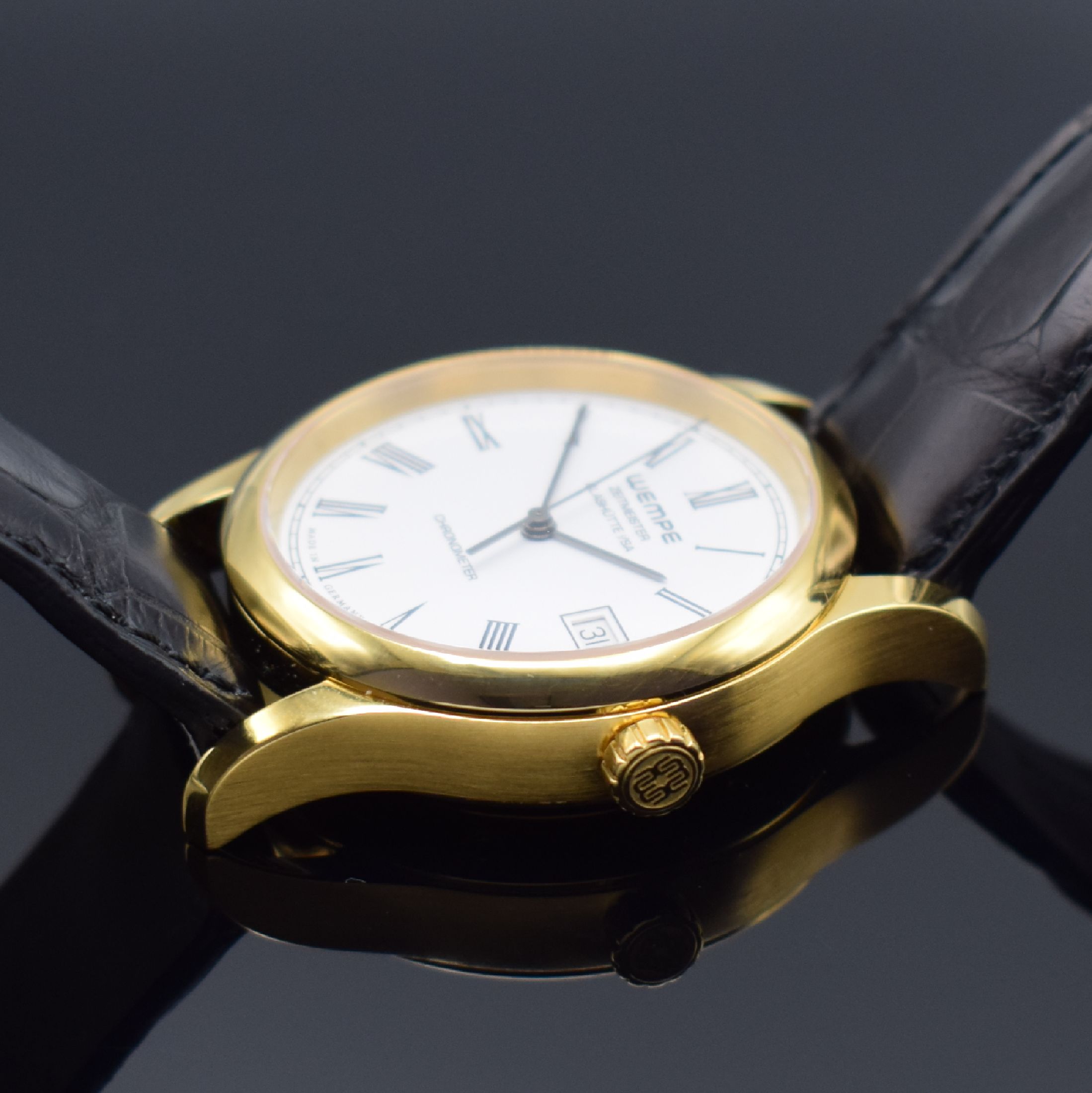 Detail c: WEMPE Zeitmeister Glashütte i/SA Chronometer Herrenarmbanduhr Referenz WM140014, Deutschland um 2020, Automatik, verg. Gehäuse, Boden 6-fach ...