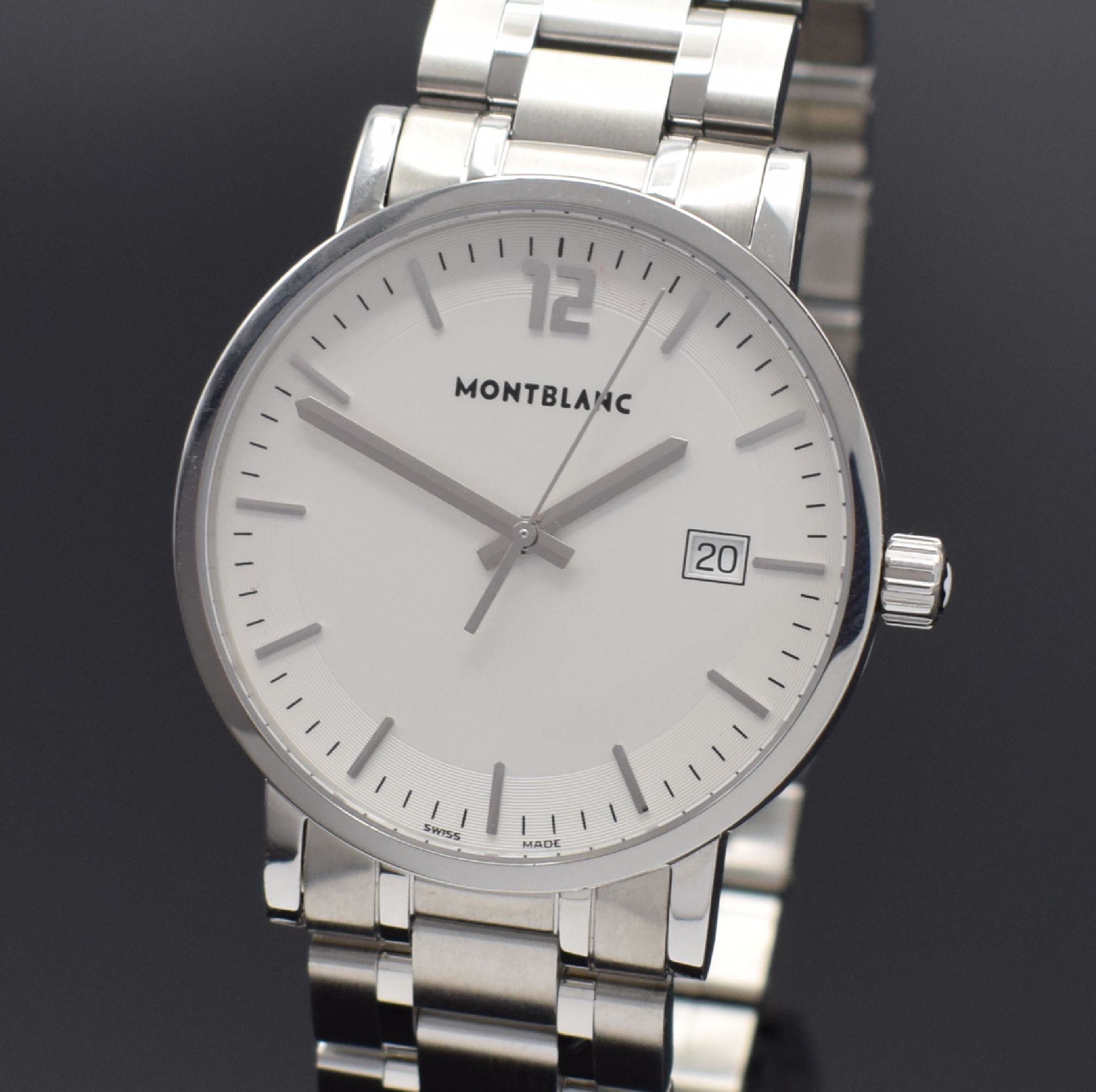 Detail a: MONTBLANC neuwertige Herrenarmbanduhr Modell Summit Referenz 7093, Schweiz um 2010, quarz, Edelstahlgeh., Boden aufgedr., Gliederband mit dopp. ...