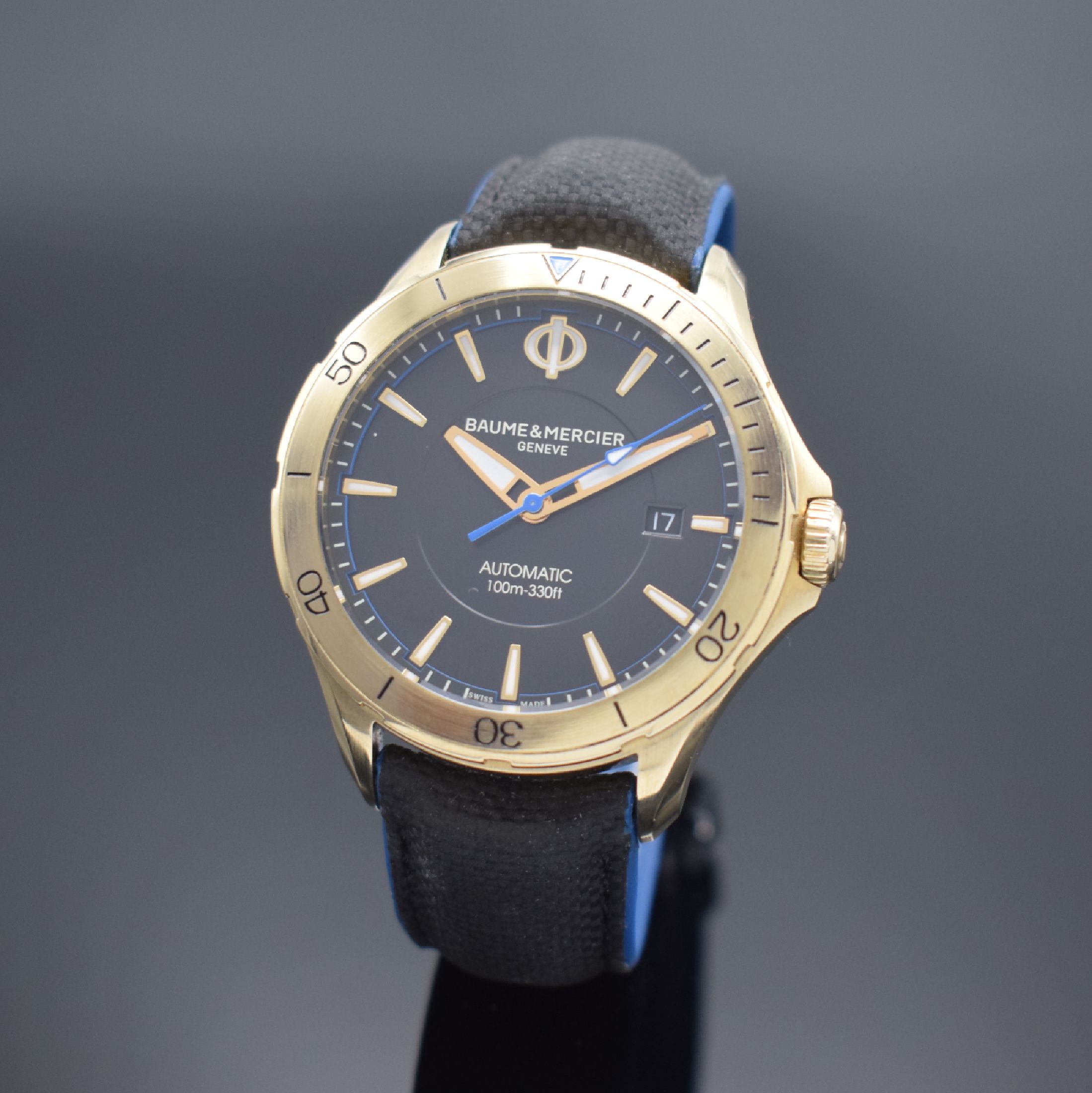 BAUME & MERCIER Armbanduhr Modell Clifton Club Referenz MOA10500, Automatik, Bronzegehäuse inkl. orig. Kautschukband m. orig. Dornschl., Krone und ...