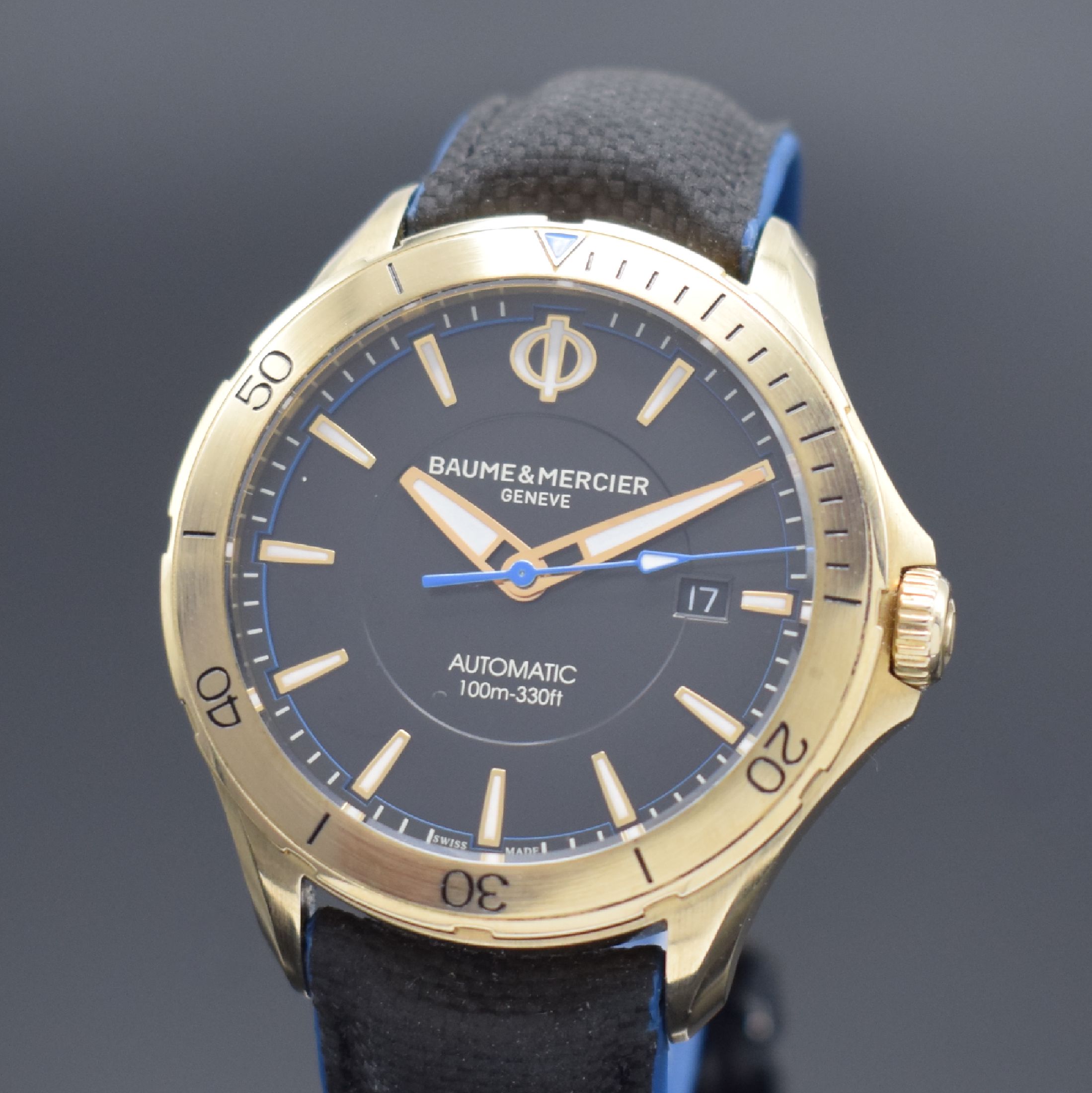 Detail a: BAUME & MERCIER Armbanduhr Modell Clifton Club Referenz MOA10500, Automatik, Bronzegehäuse inkl. orig. Kautschukband m. orig. Dornschl., Krone und ...