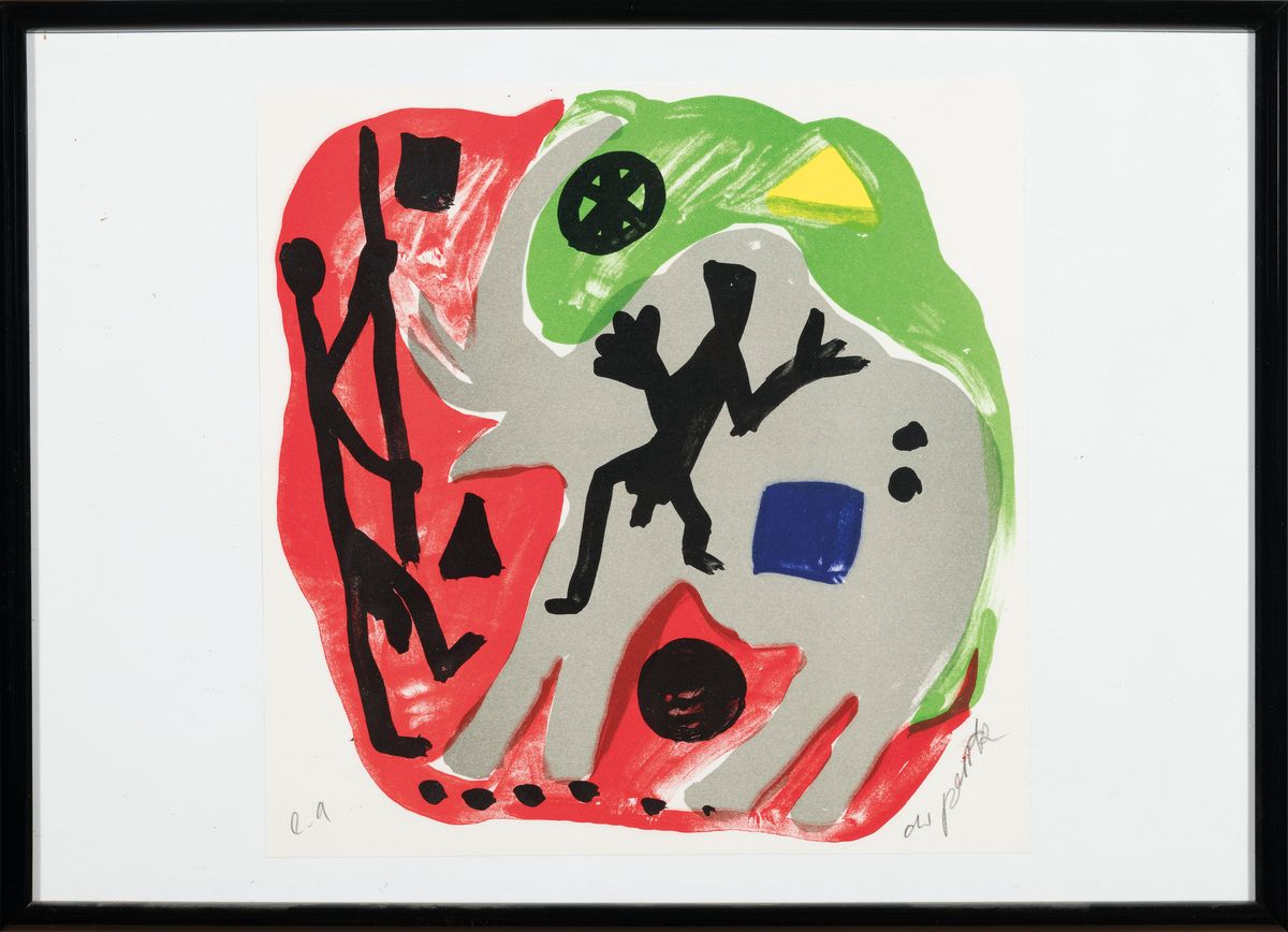 Detail k: A.R. Penck, 1939-2017, 3 Farblithographien aus der Kopenhagen Suite II von 1995, alle handsigniert, alle bez. e.a., je ca. 26x25.5cm, unter Glas, in ...
