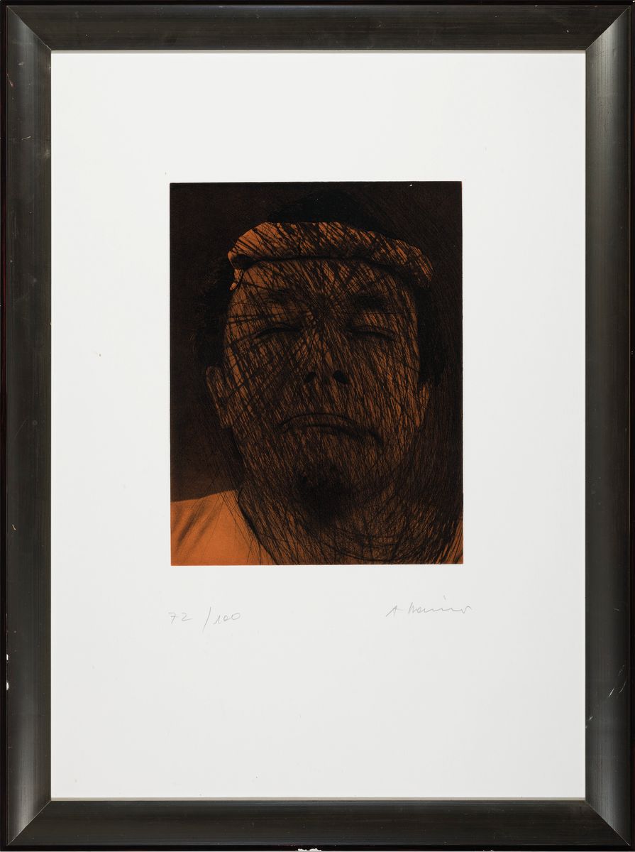 Detail k: Arnulf Rainer, geb. 1929, Ohne Titel, Farboffsetdruck, handsigniert, num. 72/100, ca. 40x30.5cm, Blattgr. ca. 77x56cm, u.Gl., R. ca. 89x66cm