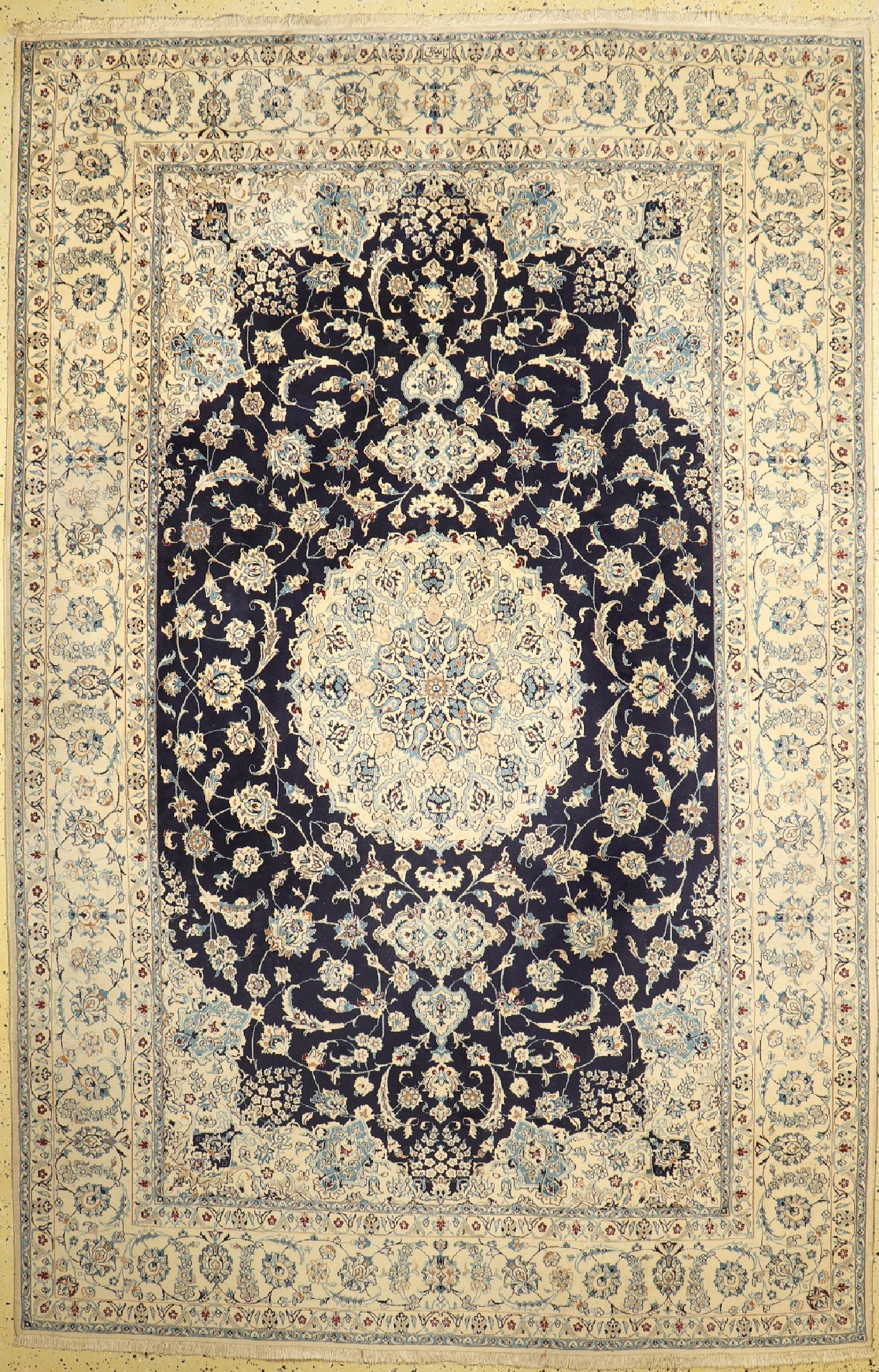 Nain fein, Persien, ca. 50 Jahre, Korkwollemit Seide, ca. 313 x 205 cm, EHZ: 3