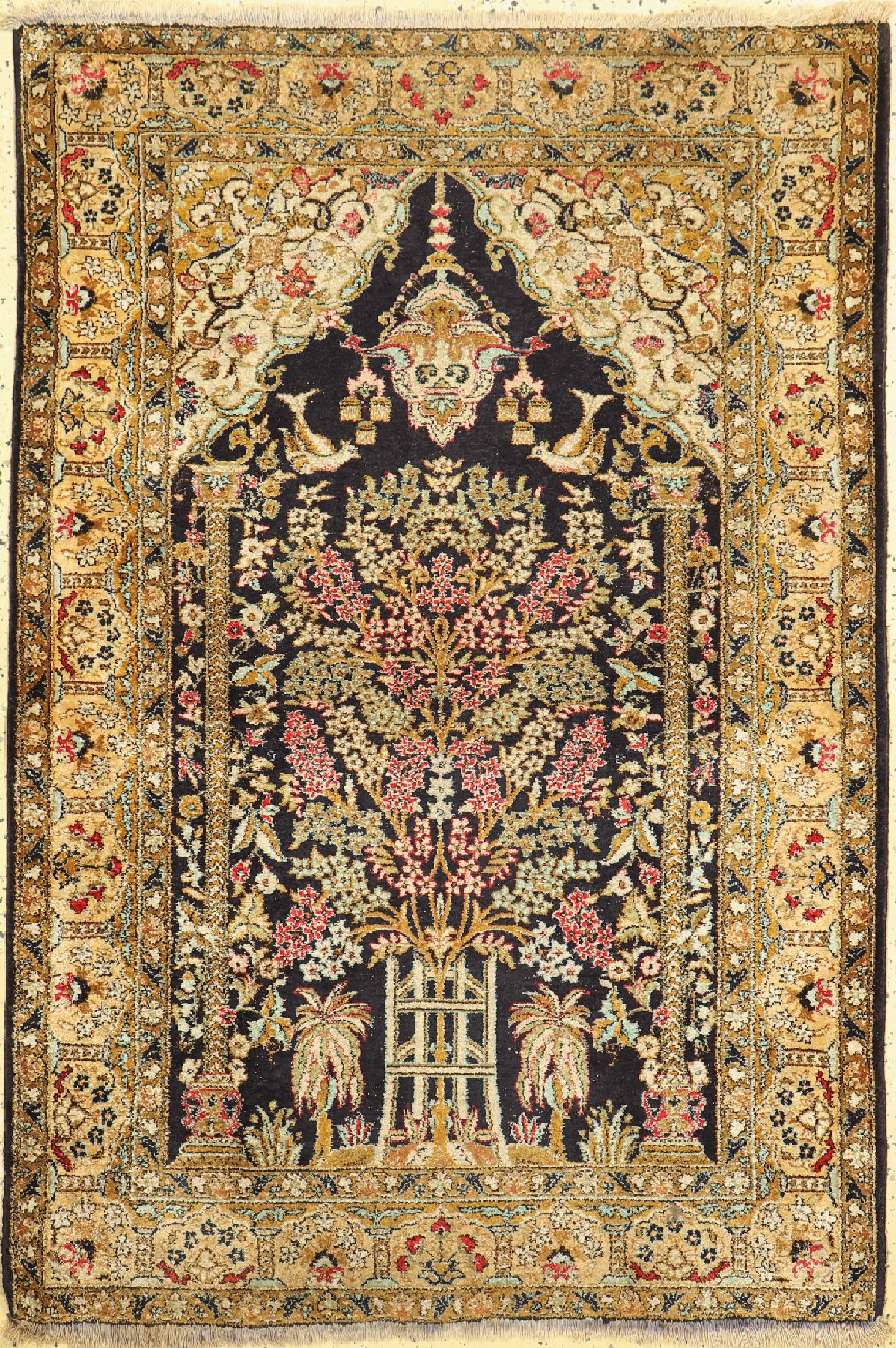 Ghom Seide, Persien, um 1950, reine Naturseide, ca. 155 x 106 cm, EHZ: 2
