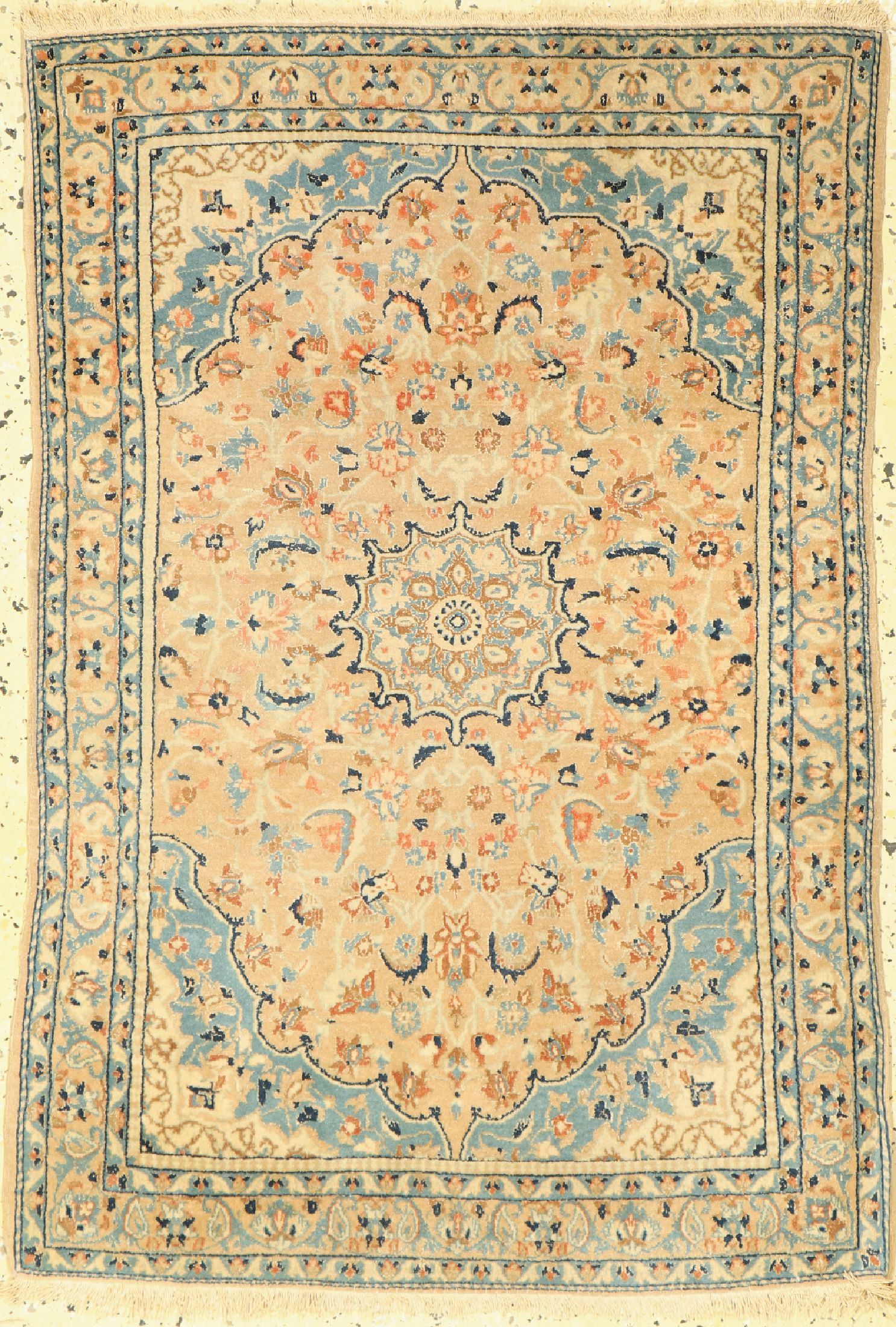 Nain fein, Persien, um 1940, Korkwolle mit Seide, ca. 110 x 75 cm, EHZ: 2
