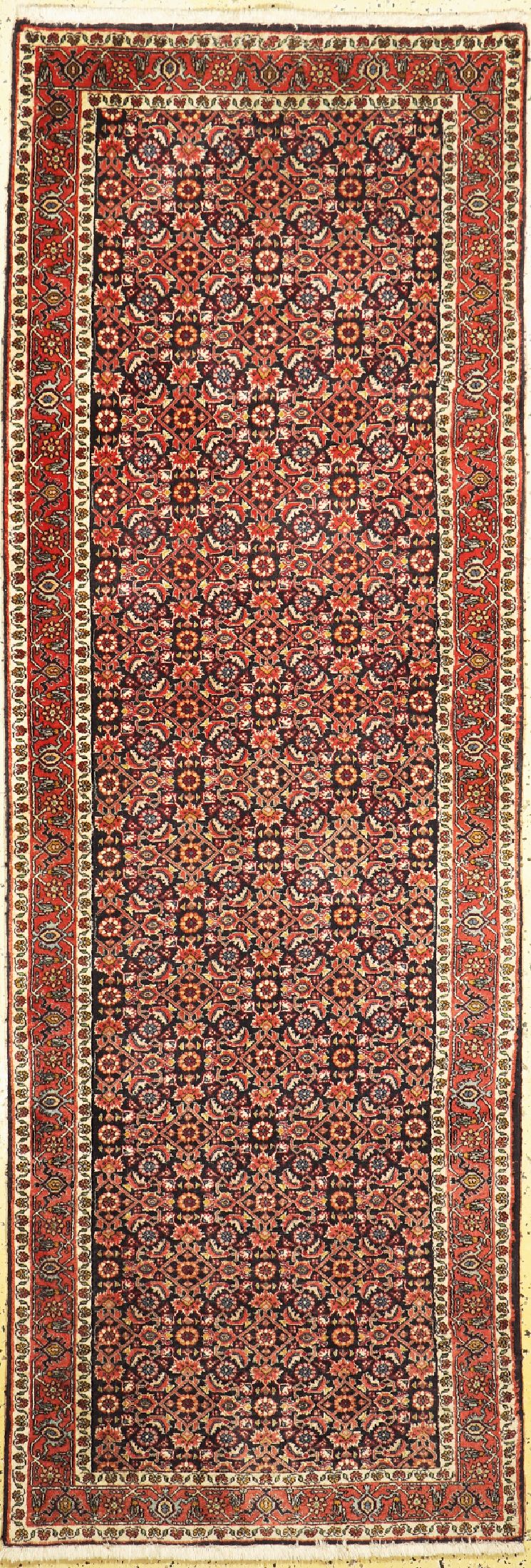 Bidjar fein, Persien, ca. 40 Jahre, Korkwolle, ca. 250 x 85 cm, EHZ: 1-2