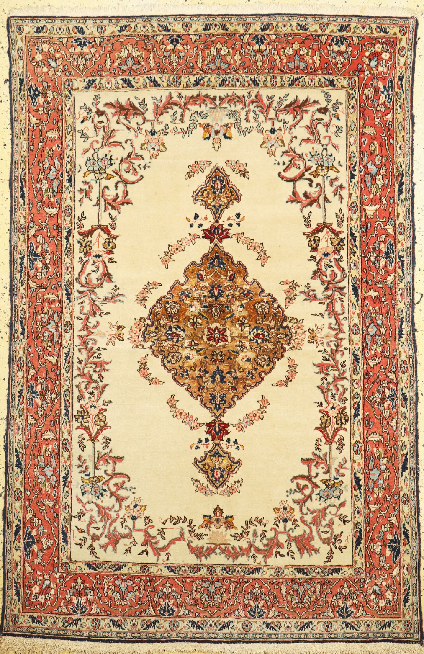 Ghom alt, Persien, um 1940, Wolle mit Seide, ca. 208 x 135 cm, EHZ: 2(Fleckig)