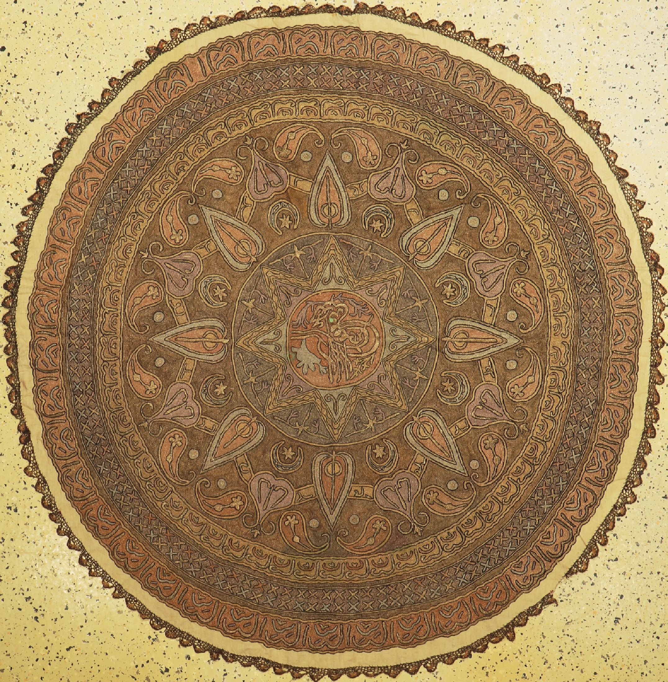 Osmanische Stikerei, Türkei, um 1920, Metallstikerei, durchm. ca, 150 cm, EHZ: 1-2
