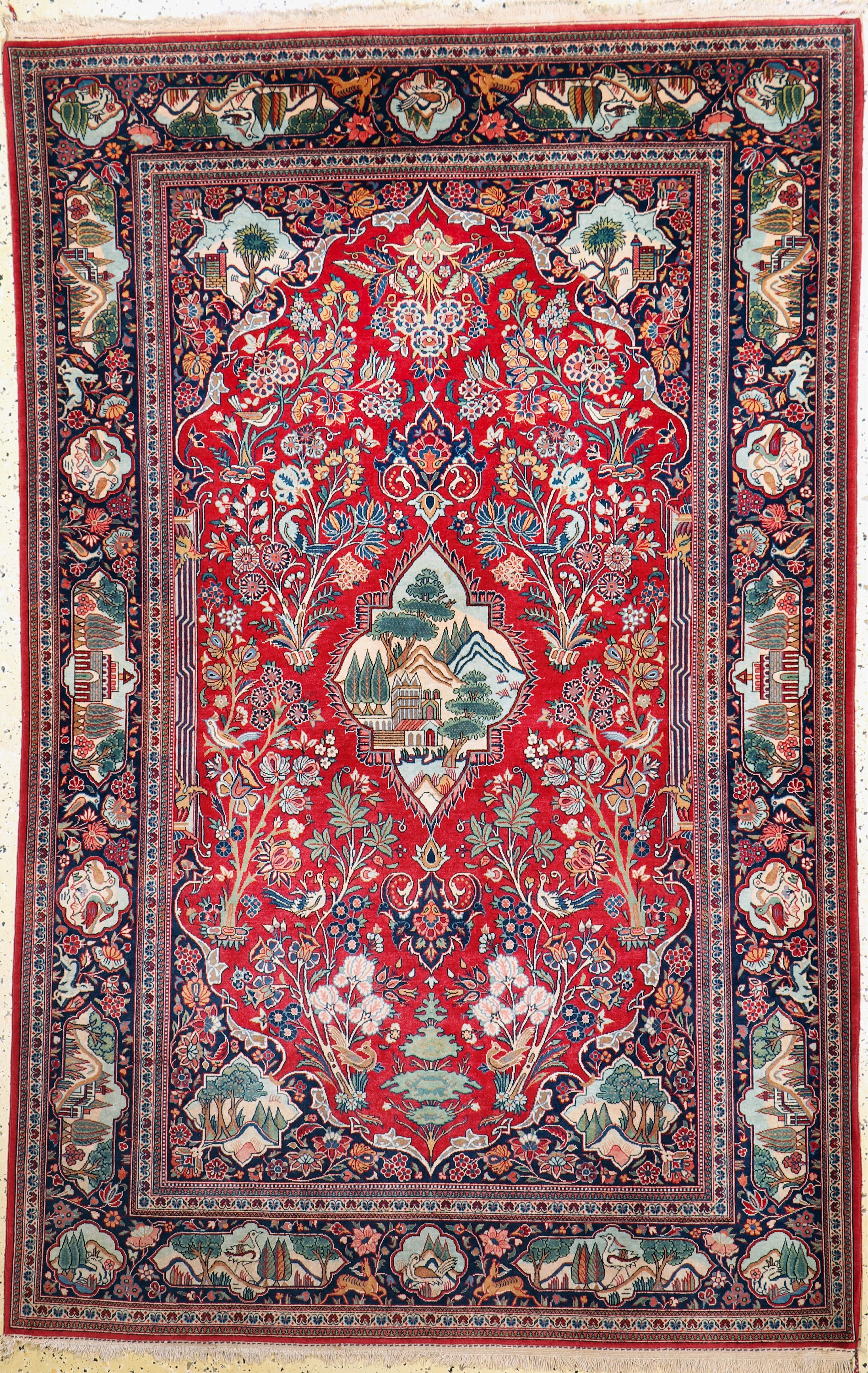 Keschan Kork fein, Persien, um 1930/1940, Korkwolle auf Baumwolle, ca. 208 x 135 cm, EHZ: 1-2(2 kleine Restaurierungen).